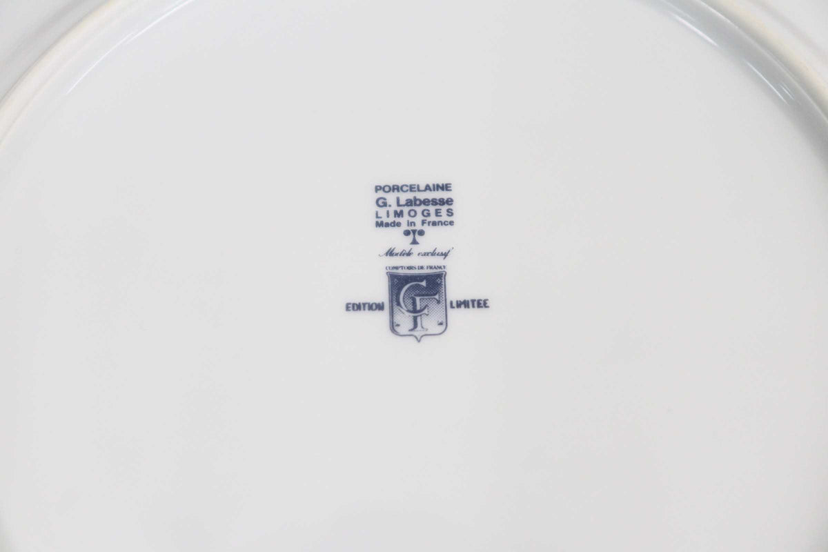GMJO137F◯G. Labesse / G. ラベッセ リモージュ磁器 ディナープレート 大皿 皿 6枚セット 高級洋食器 フランス アンティーク 希少 美品