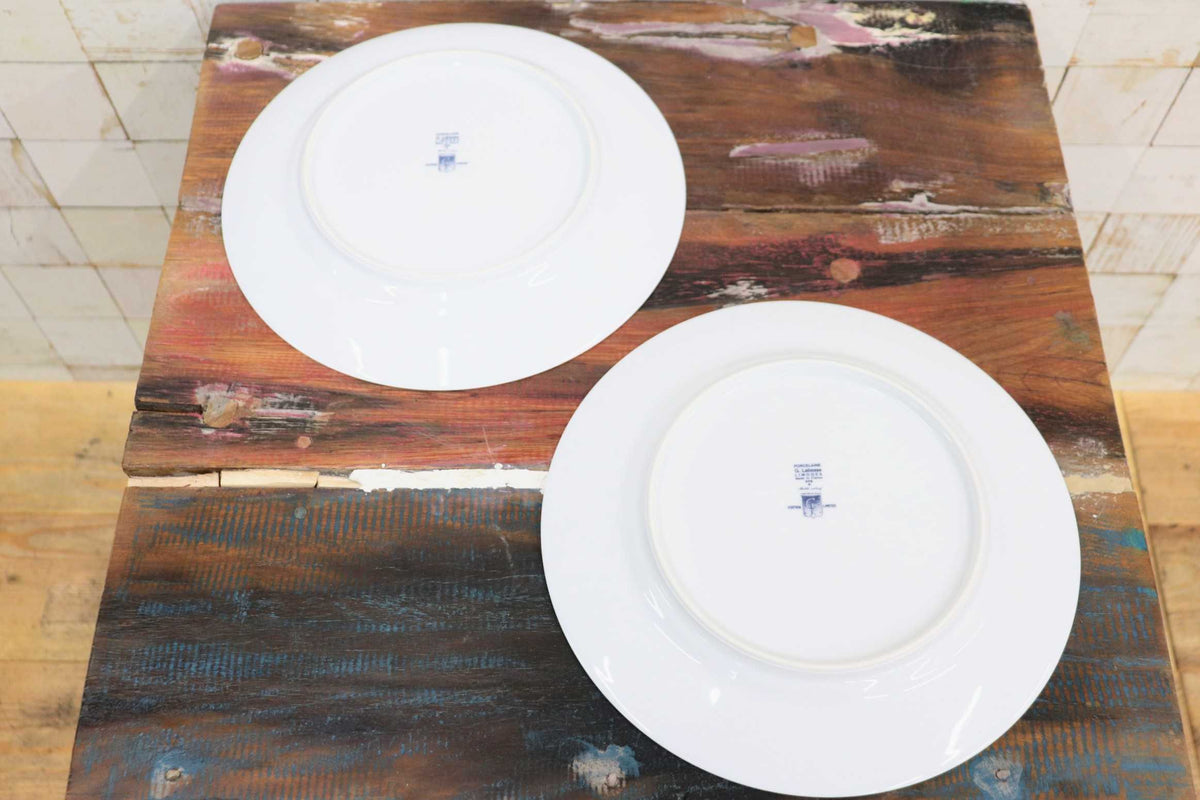 GMJO137F◯G. Labesse / G. ラベッセ リモージュ磁器 ディナープレート 大皿 皿 6枚セット 高級洋食器 フランス アンティーク 希少 美品