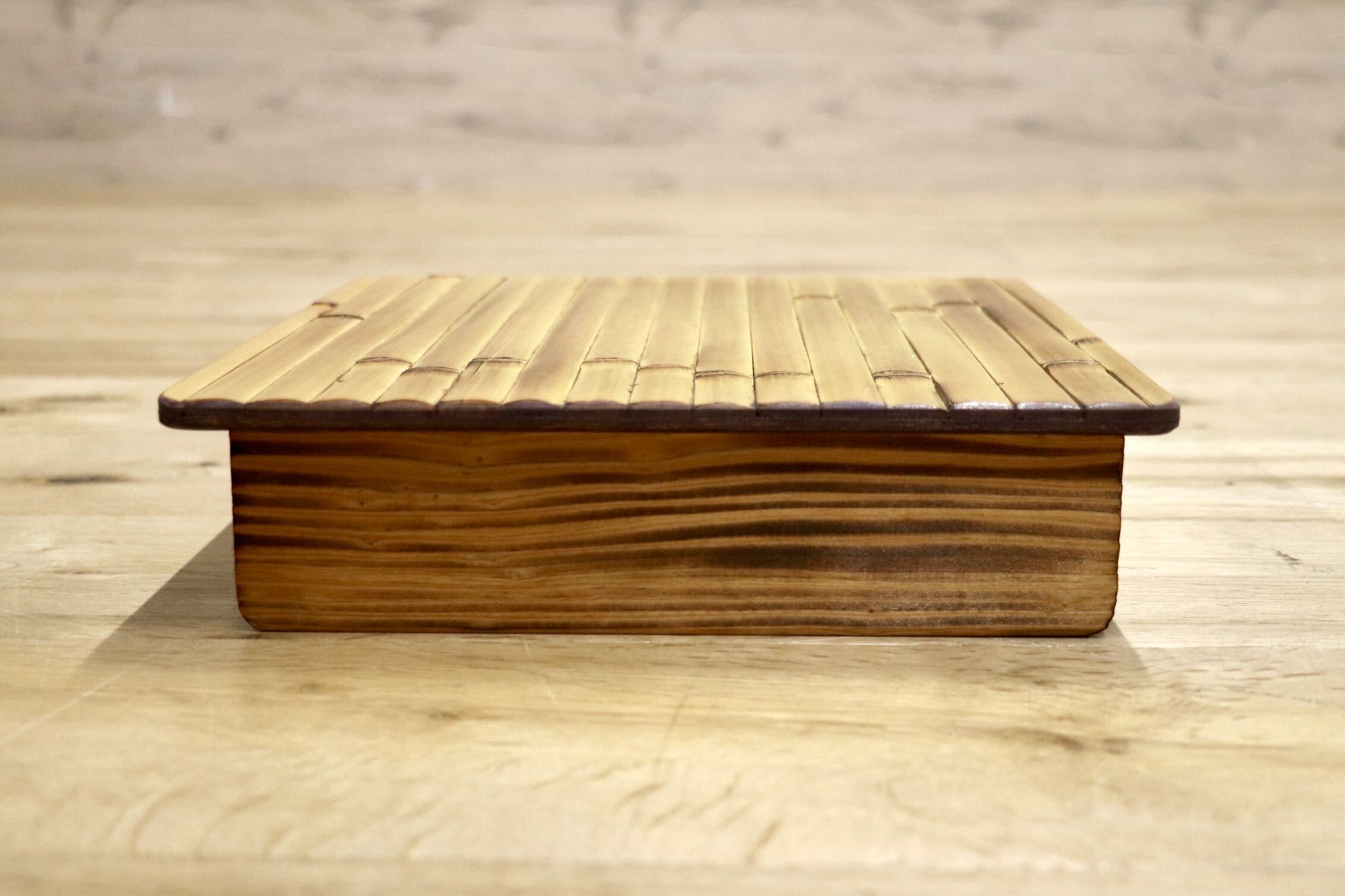 GMIK205C○梅里竹芸 Umezato Bamboo Craft 竹家具 足置き台 踏み台 フットレスト 工芸品 バンブー 宮崎 高級