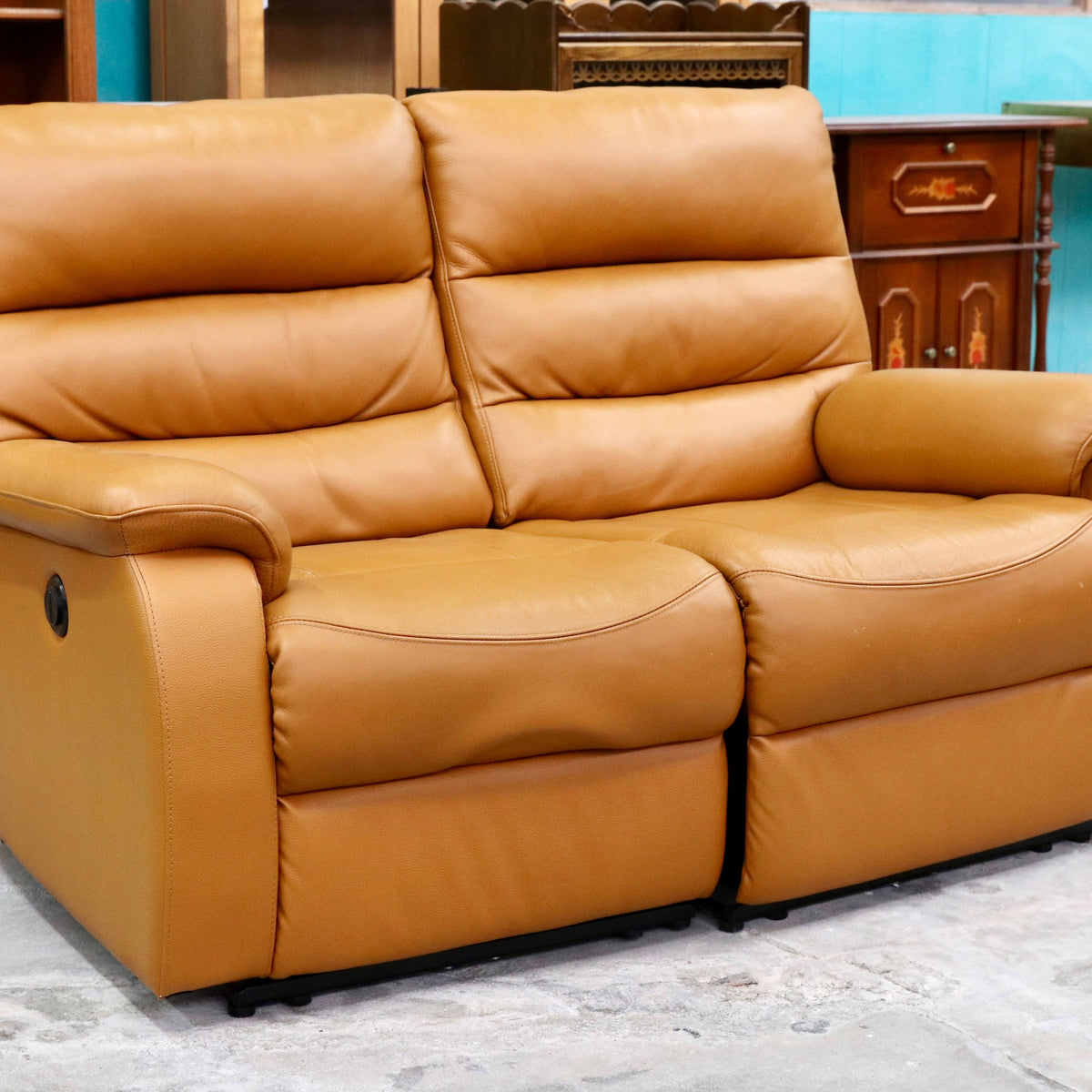 GMHN342○NITORI / ニトリ 本革 厚革 電動ソファ 2人掛けソファ  