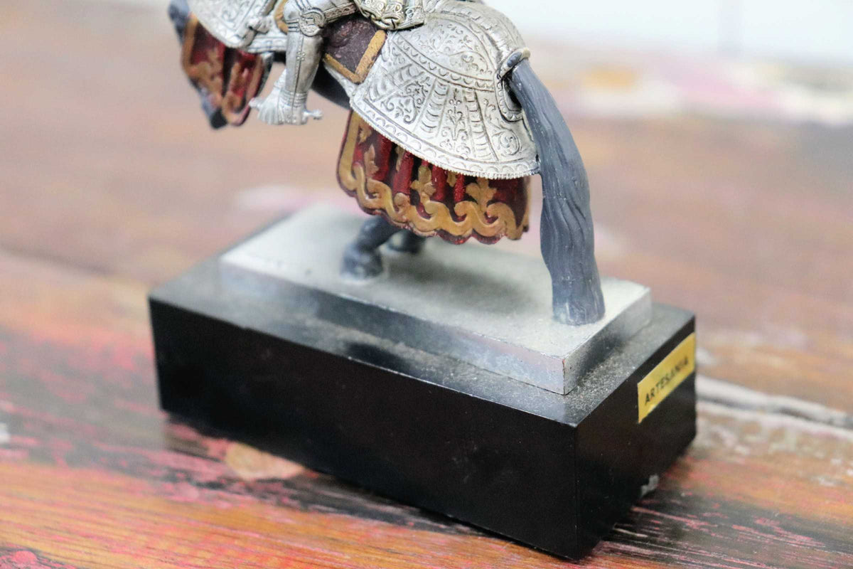 GMJO137G◯スペイン 西洋騎士 騎馬像 置物 カルロス1世 甲冑 鎧 マドリード王宮 ミニチュア フィギュア レトロ ヴィンテージ 希少