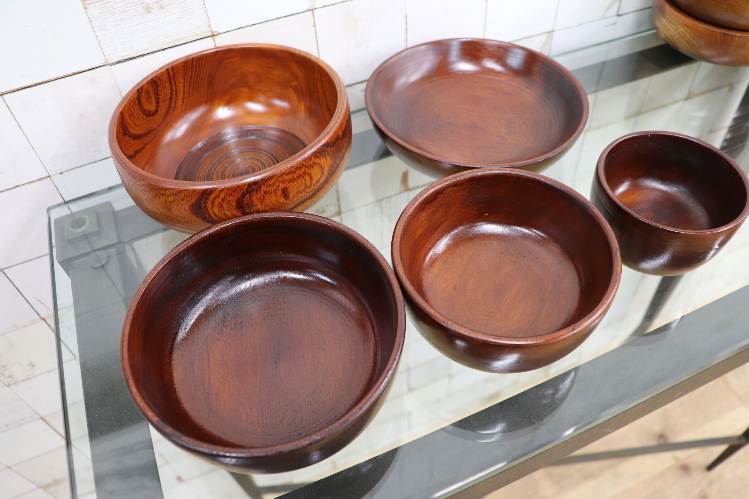 GMGK557〇天然木 木製食器 まとめ売り ボウル 皿 セット 和食器 ナチュラル ウッド食器 12点セット