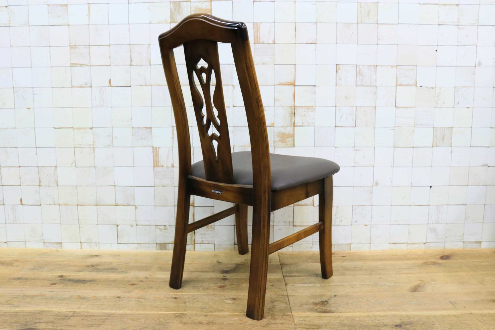 GMJK357D◯karimoku / カリモク コロニアル ダイニングチェア 食卓椅子 アームレスチェア 椅子 レトロ ヴィンテージ 国産家具