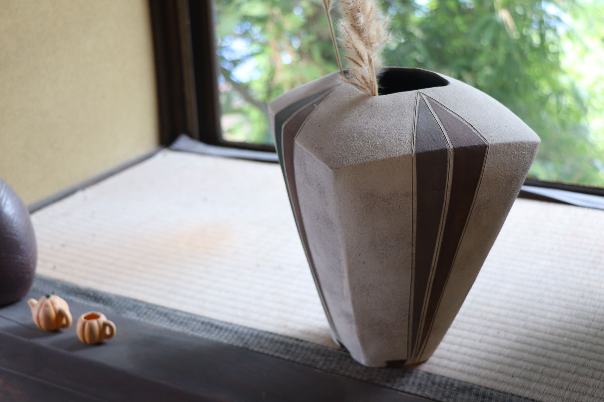 GMJI50◯市野悟窯 市野哲次 丹波焼 壺 花瓶 花器 花入 陶器 現代陶芸 丹波篠山 作家物