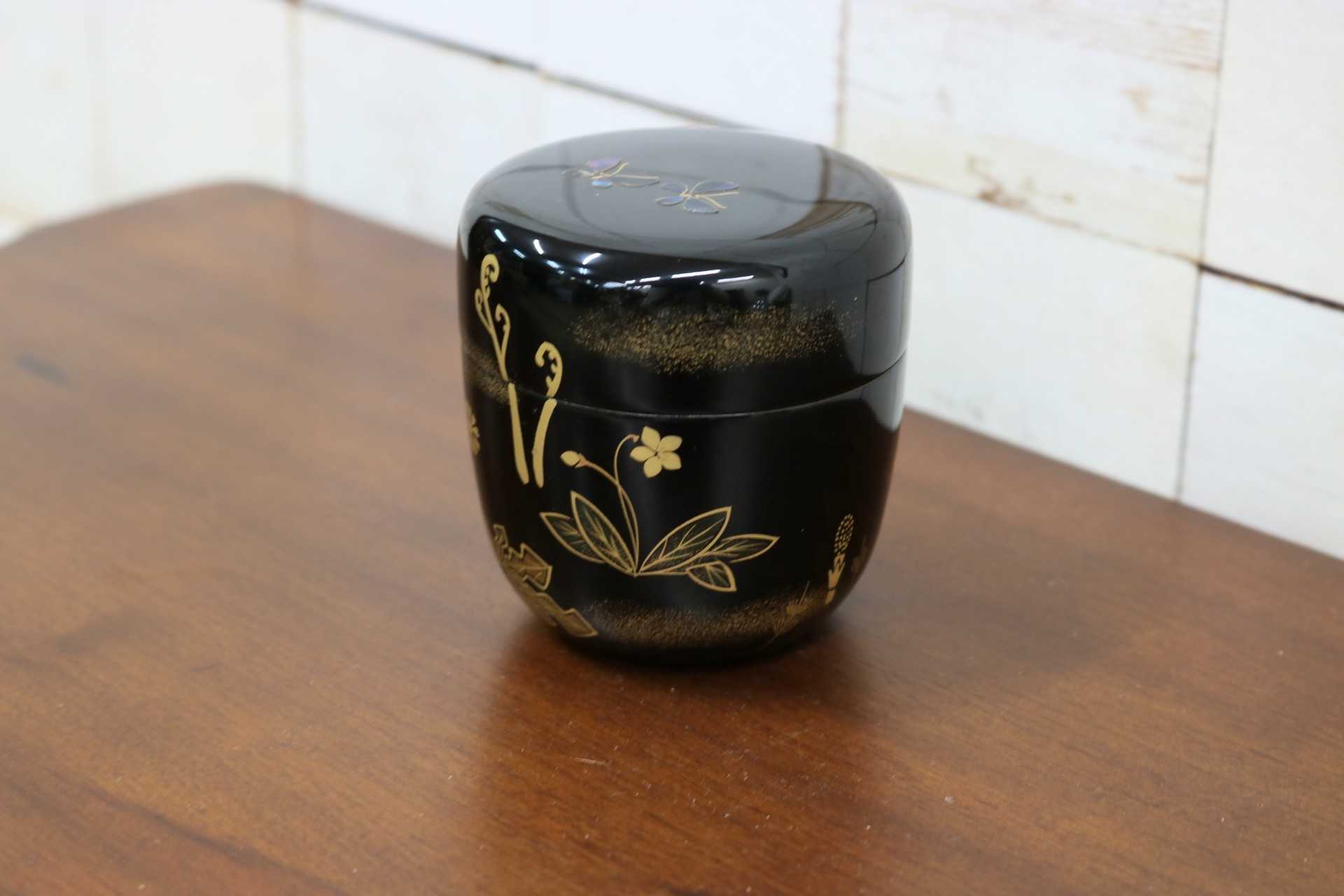 GMJK371AT〇宗香 棗 蒔絵 螺鈿細工 大下宗香 茶道具 茶器 薄茶器