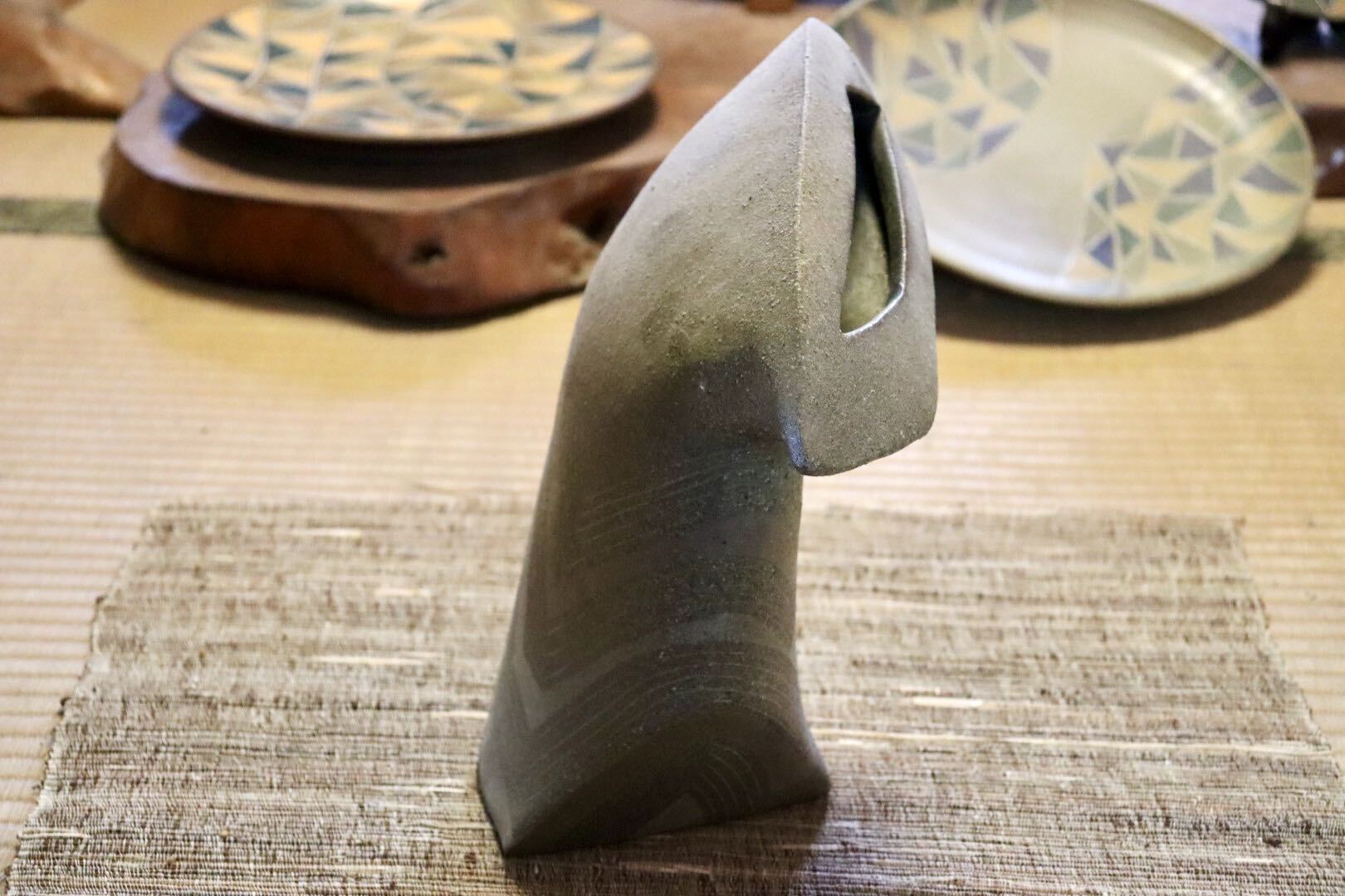 GMJI9◯市野悟窯 丹波焼 花器 花生 一輪挿し 陶器 市野哲次 伝統工芸 丹波篠山 和モダン