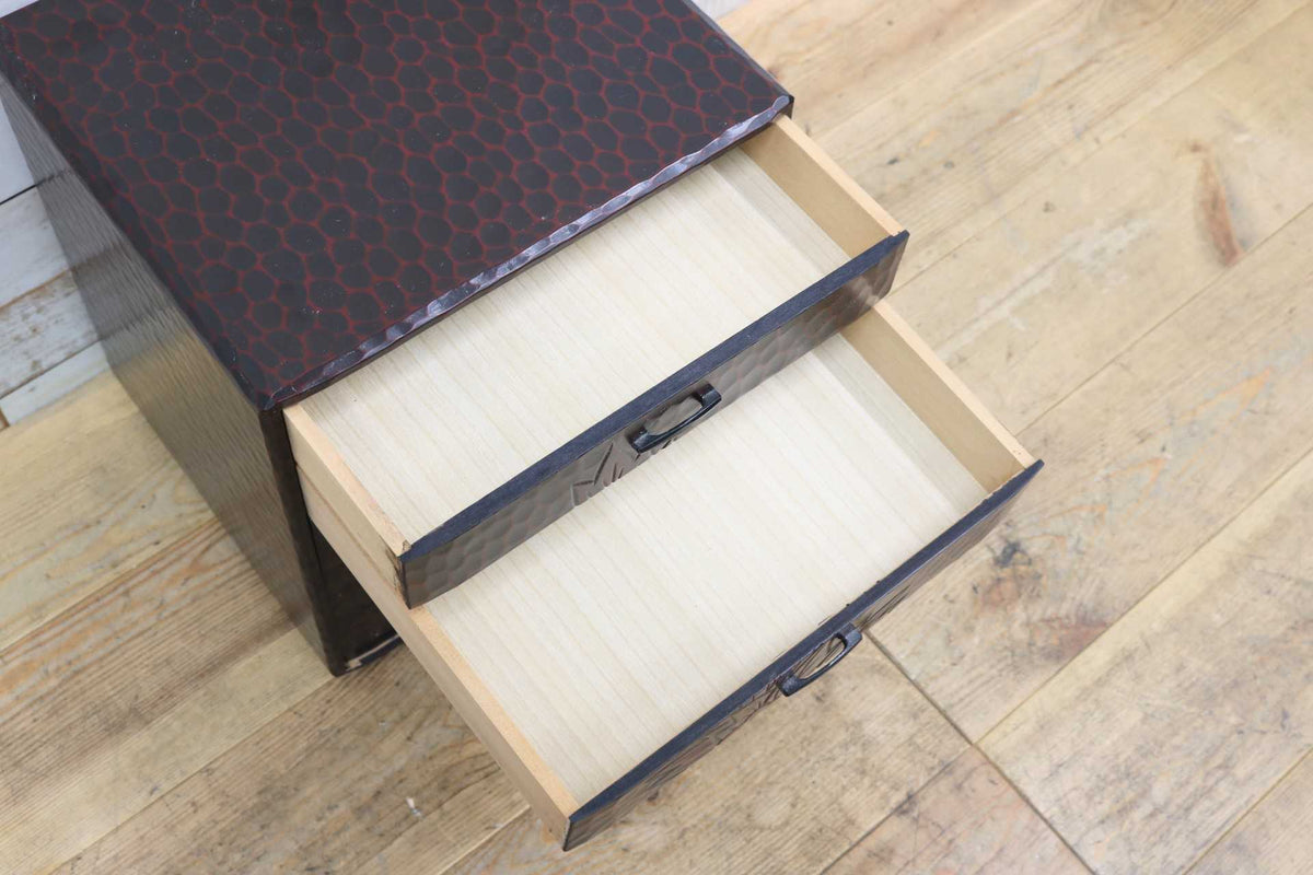 GMJK121◯整理箪笥 小物入れ 引き出し チェスト 小箪笥 鎌倉彫 和家具 和モダン 和室 民芸家具 昭和レトロ 展示品