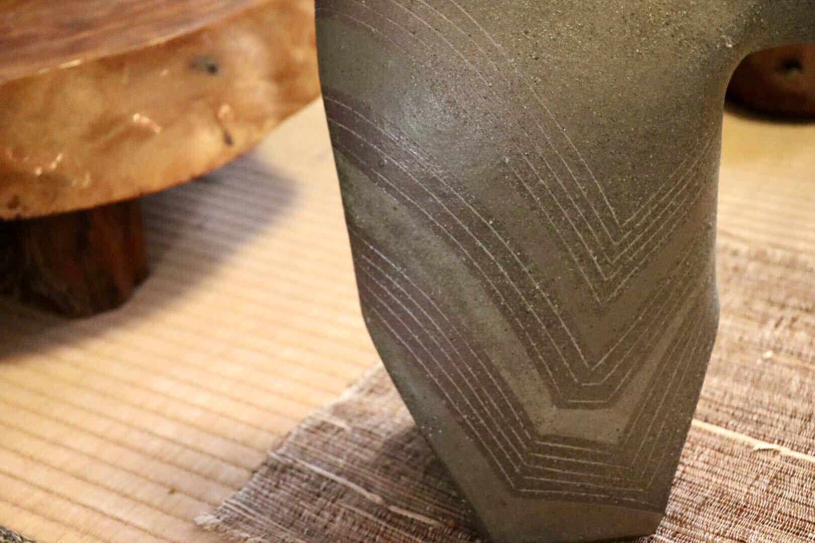 GMJI9◯市野悟窯 丹波焼 花器 花生 一輪挿し 陶器 市野哲次 伝統工芸 丹波篠山 和モダン