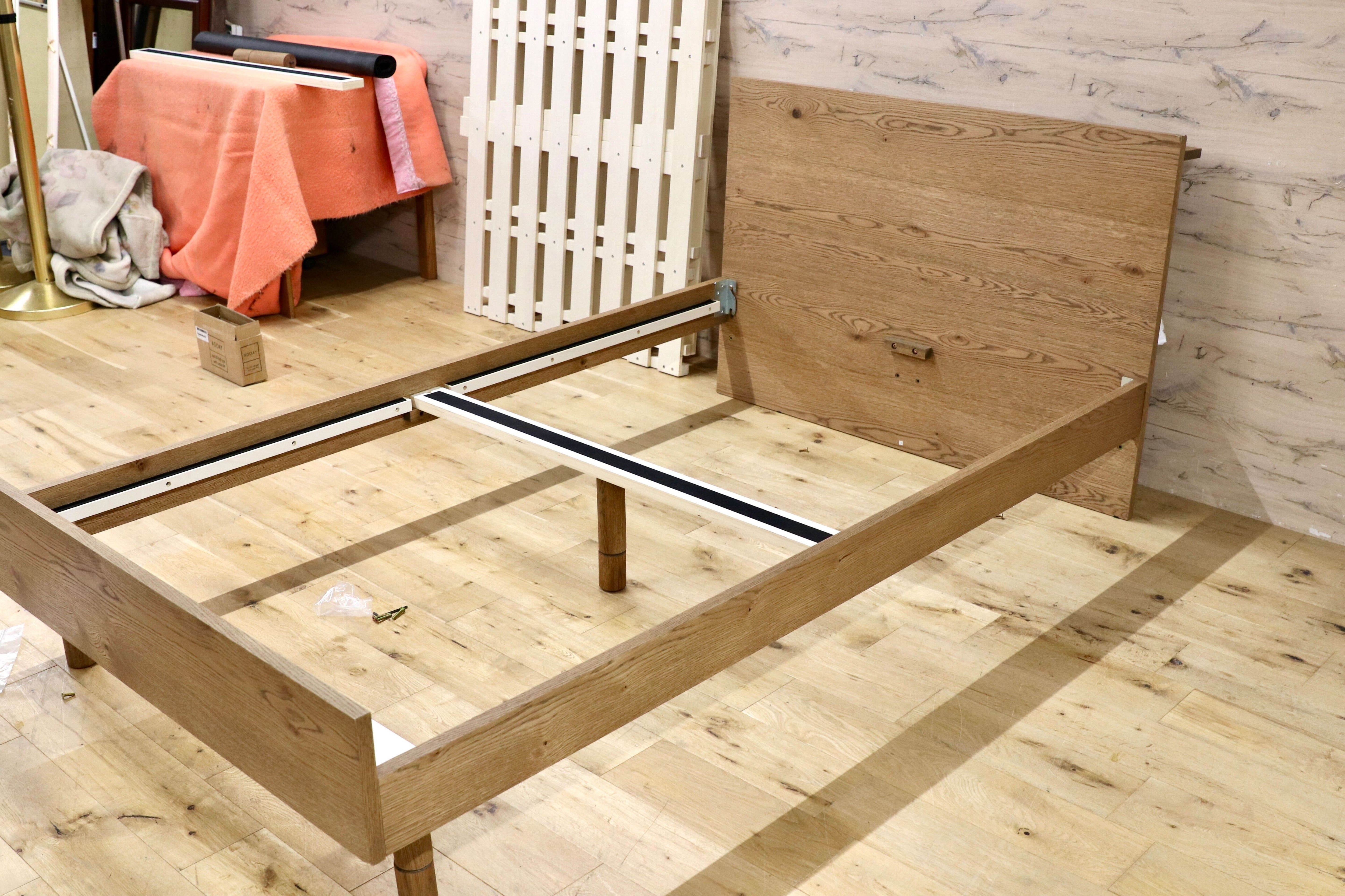 GMIK849○unico / ウニコ ADDAY アディ ベッドフレーム セミダブル SD ハイタイプ オーク材 北欧スタイル モデルルーム展示品