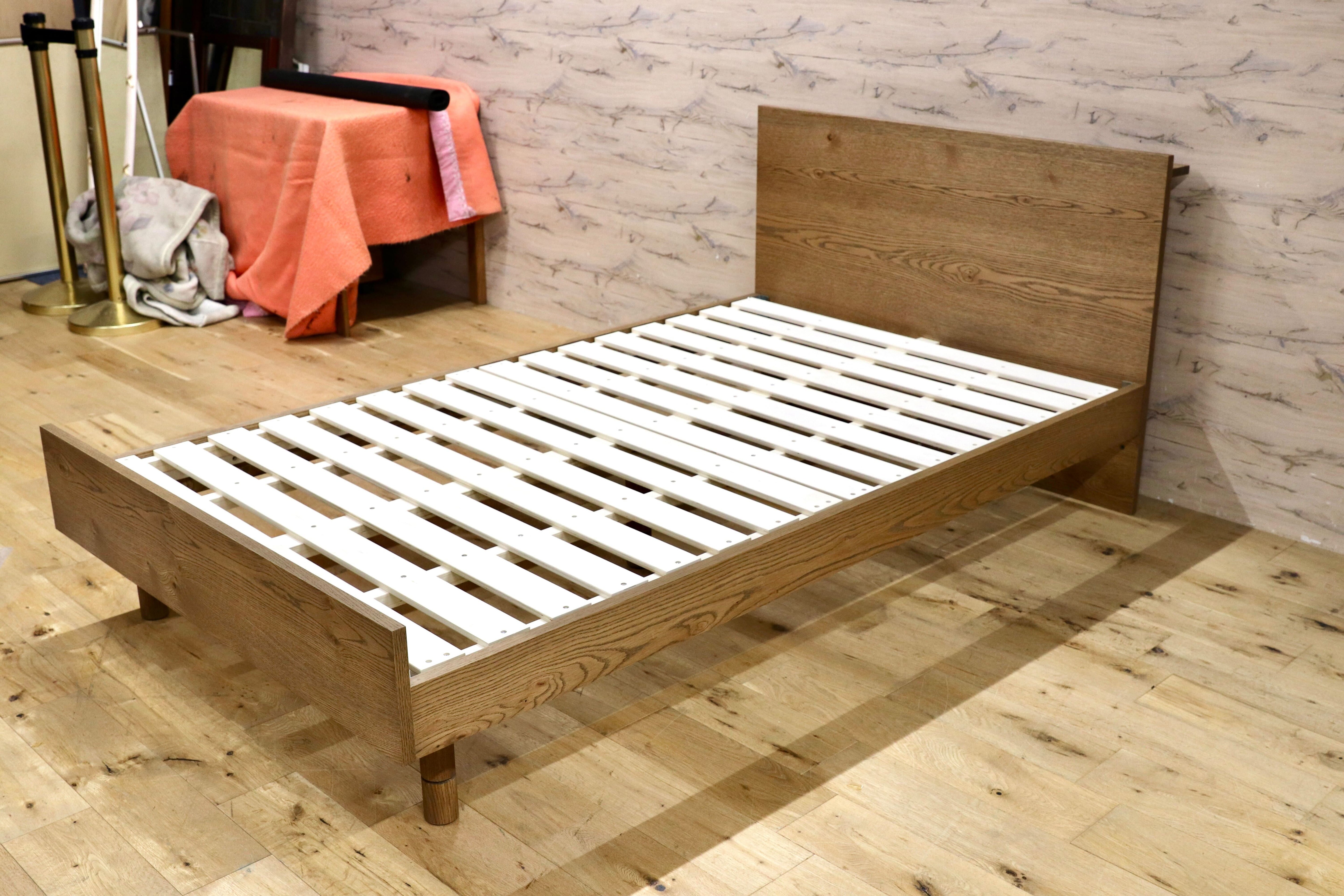 GMIK850○unico / ウニコ ADDAY アディ ベッドフレーム セミダブル SD ハイタイプ オーク材 北欧スタイル モデルルーム展示品