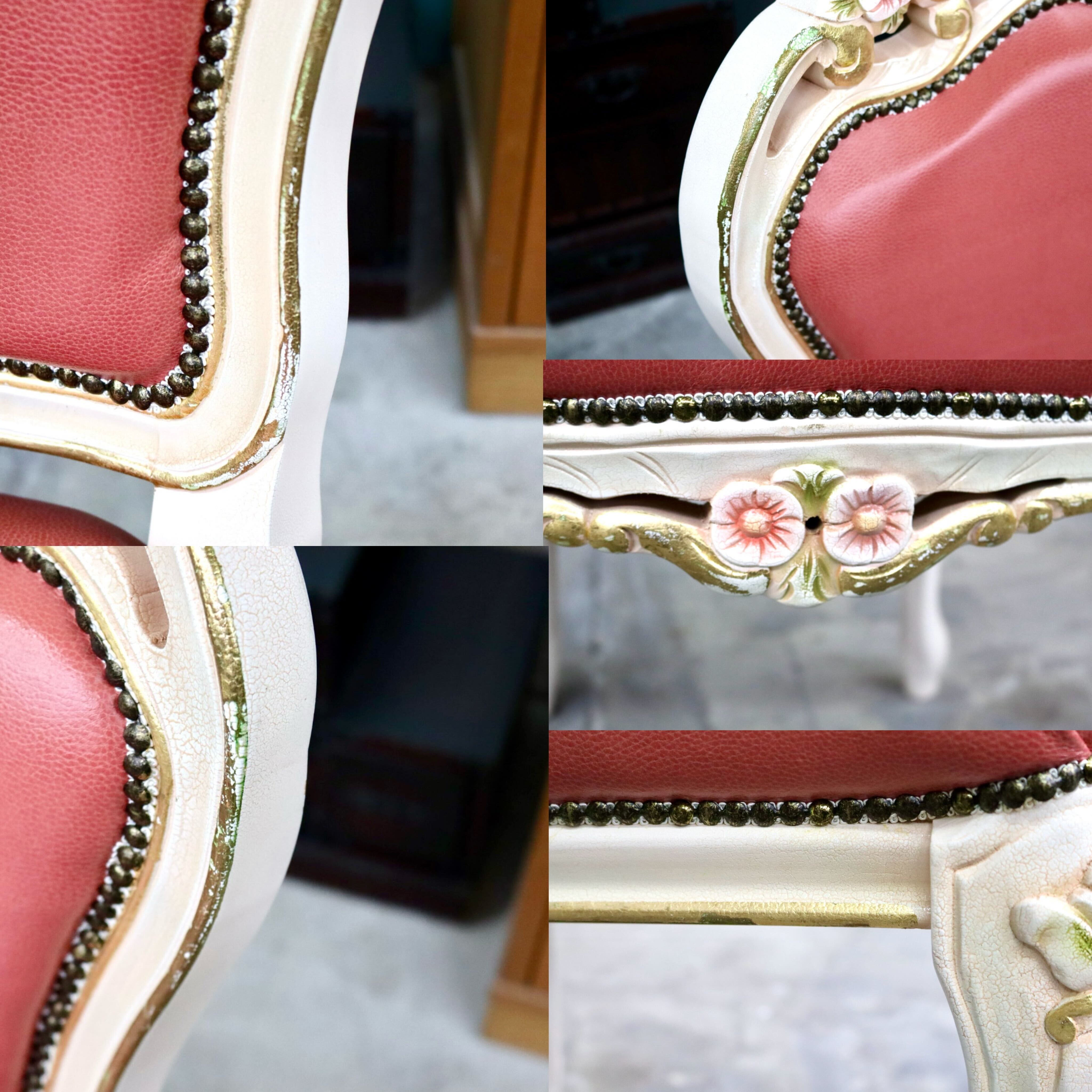 GMIS421A○ダイニングチェア アームレスチェア 椅子 木製 ドレッサー 猫脚 ヨーロピアン ロココ アンティーク調