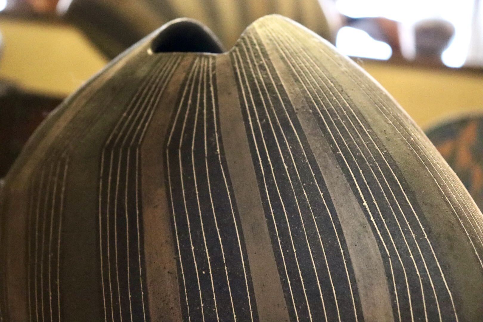 GMJI24◯市野悟窯 丹波焼 花器 花入 花生 扁壺 花瓶 陶器 丹波篠山 市野哲次 伝統工芸 和モダン インテリア
