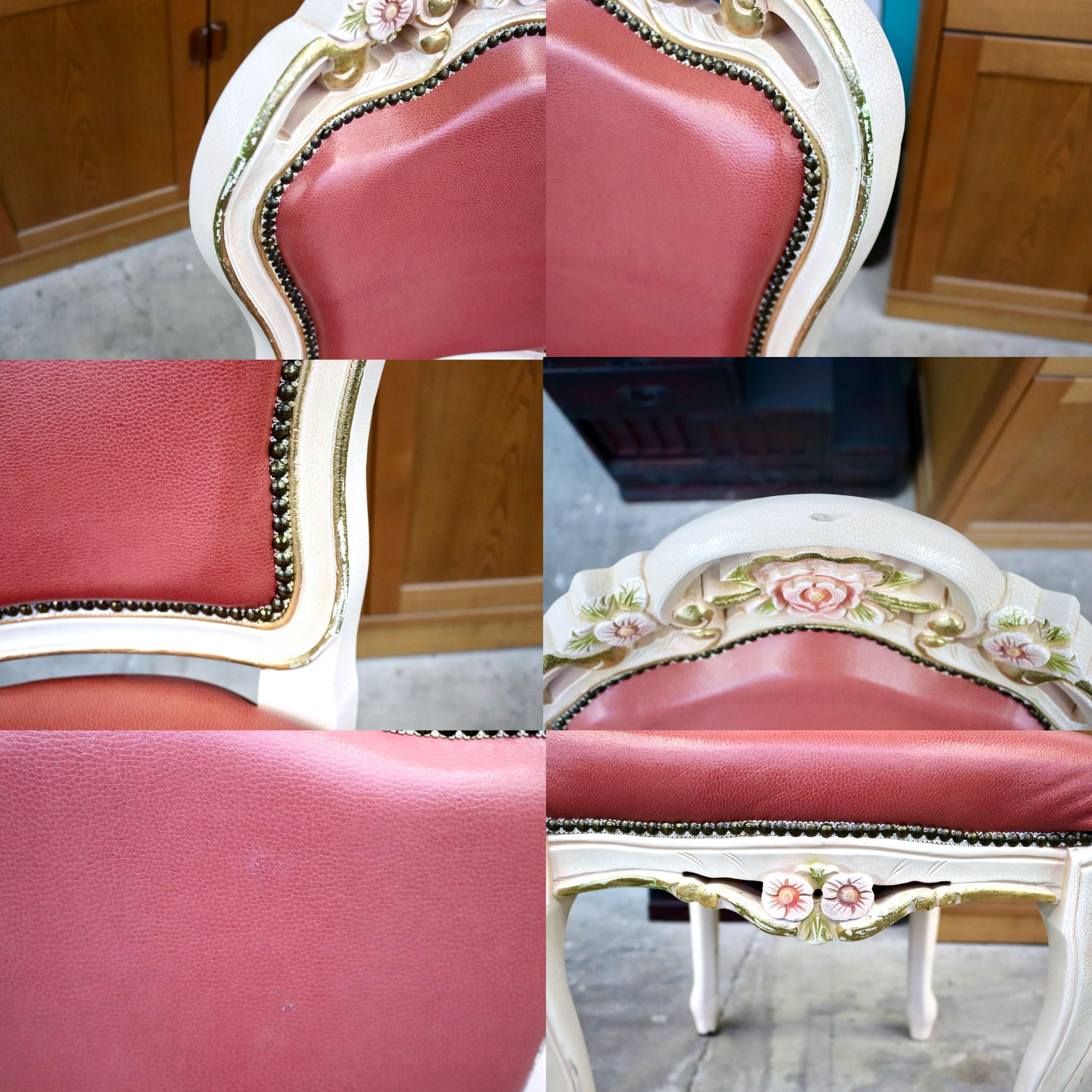 GMIS421B○ダイニングチェア アームレスチェア 椅子 木製 ドレッサー 猫脚 ヨーロピアン ロココ アンティーク調