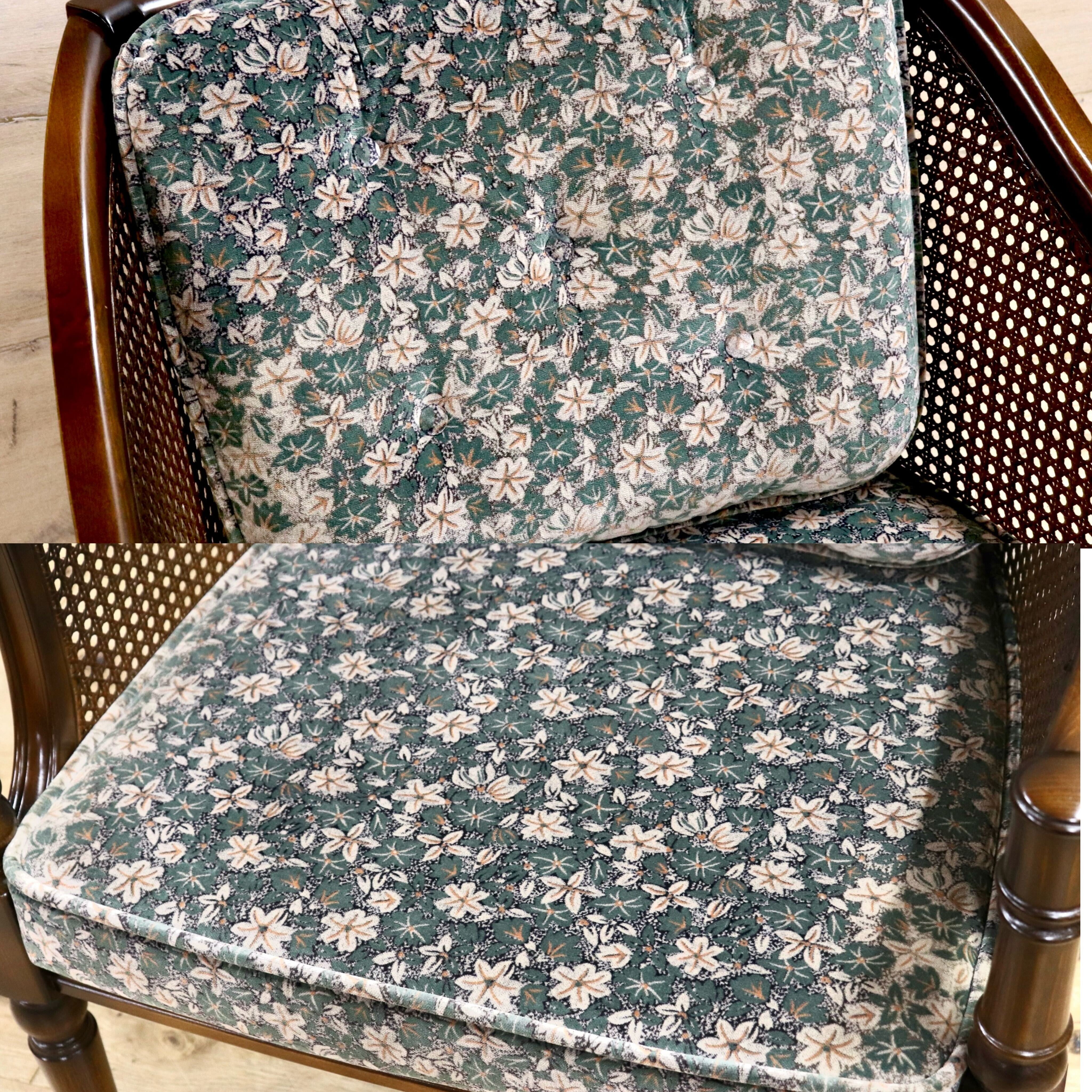 GMIS279A○karimoku / カリモク コロニアル アームチェア 椅子 ラウンジチェア シングルソファ ラタン 国産家具 レトロ ヴィンテージ