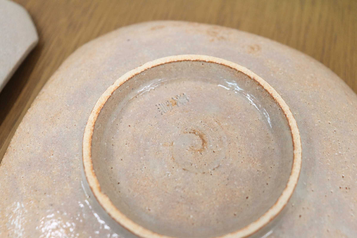GMJK257F◯紀州焼 葵窯 銘々皿 角皿 和食器 6枚セット 伝統工芸