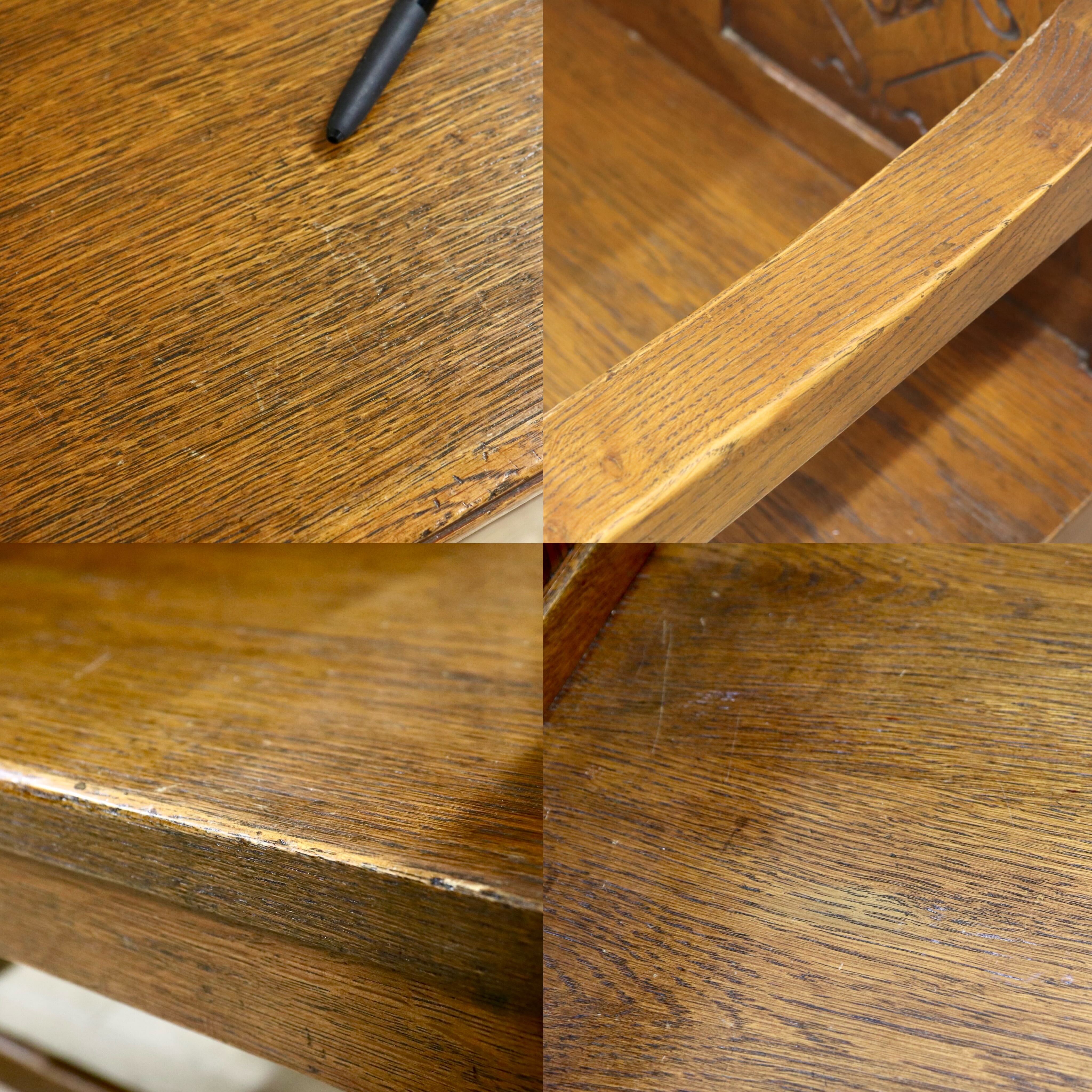 GMIS283○西洋アンティーク イギリス テレフォンベンチ チェア 椅子 レトロ ヨーロピアン クラシック ヴィンテージ オーク無垢材