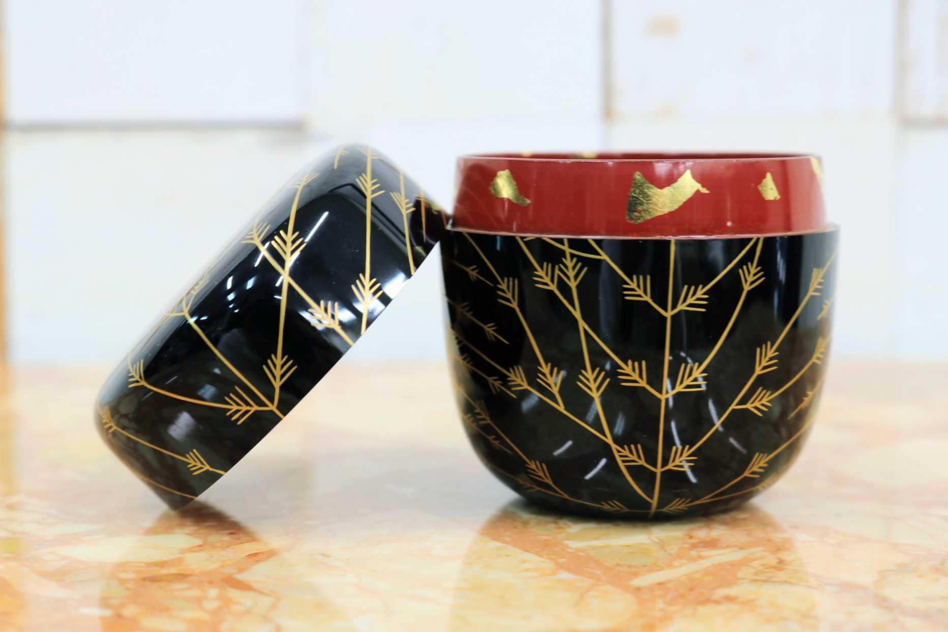 GMJK371AY〇谷口康甫作 中棗 芽張柳蒔絵 茶道具 茶器 薄茶器