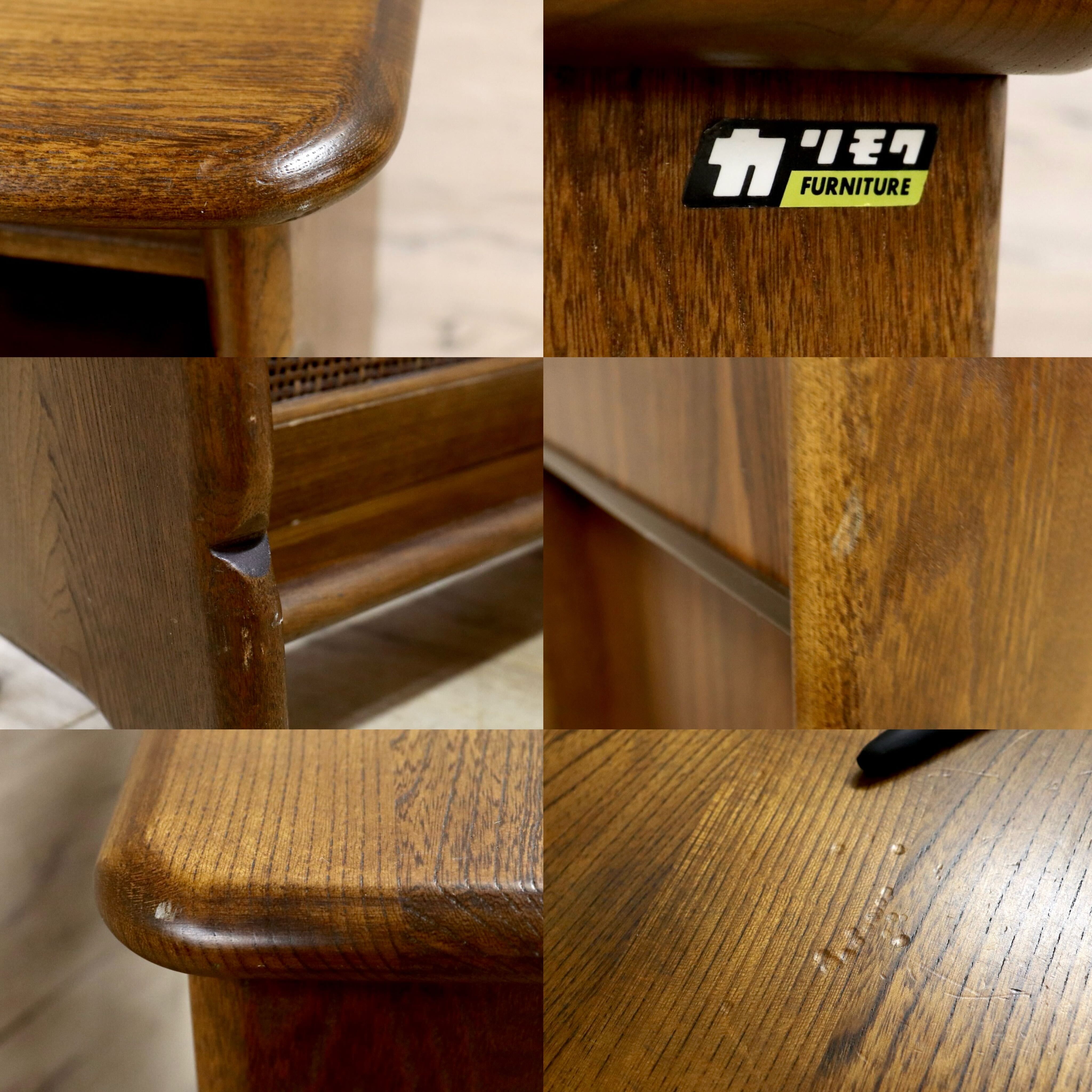 GMIS271○karimoku / カリモク コロニアル 電話台 FAX台 花台 マガジンラック ラタン レトロ 国産家具