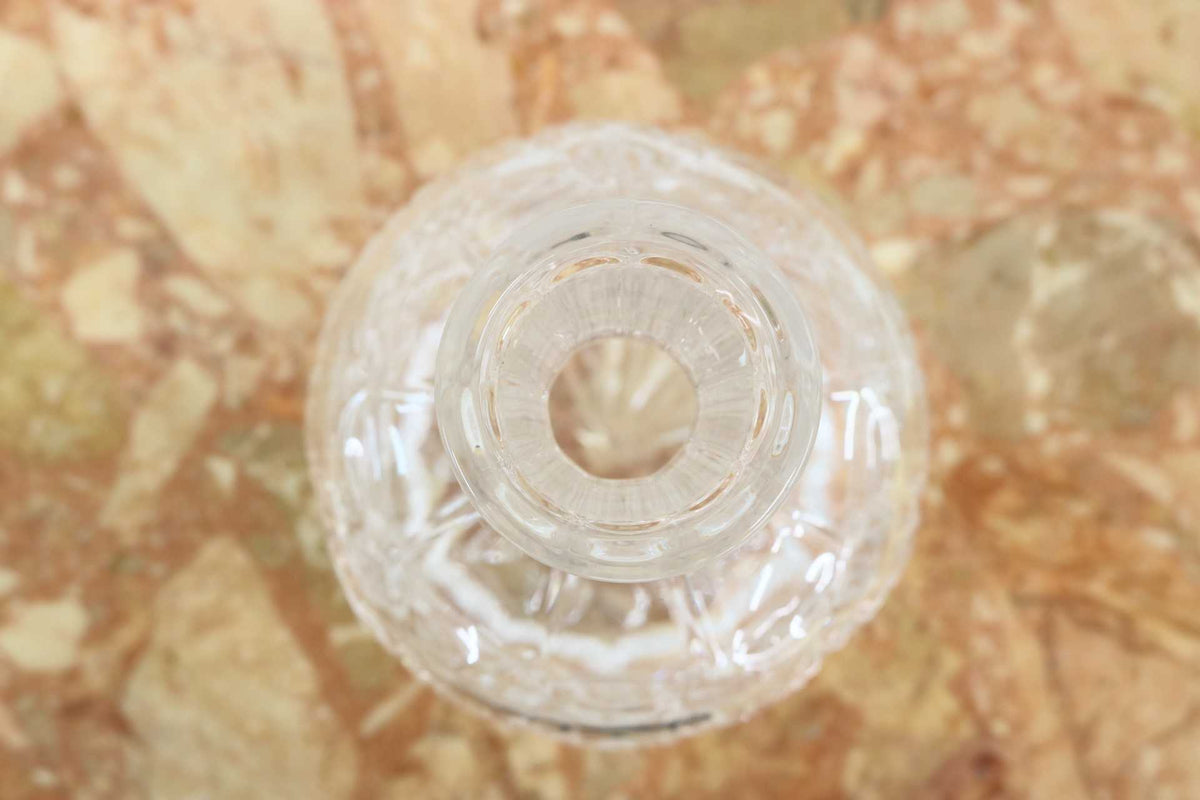 GMJH328F◯ガラス製 ナイトカラフェ グラス セット デキャンタ 水差し 卓上サーバー 花柄 エンボス 硝子 フラワーベース