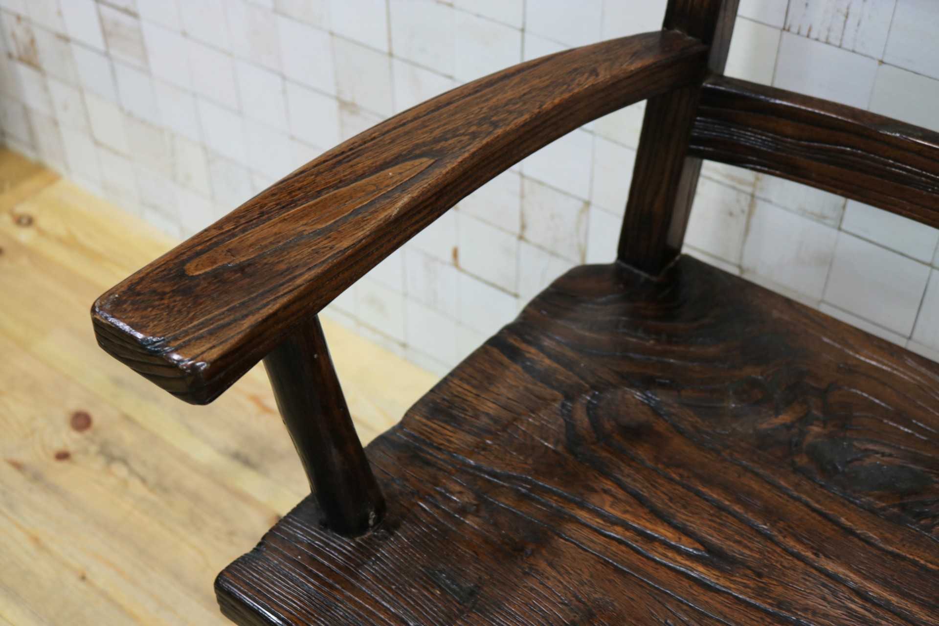 GMIS291B○アジアンリゾート ヴィンテージ ウッドチェア アームチェア ダイニングチェア 椅子 和モダン 民藝風 レトロ チェア