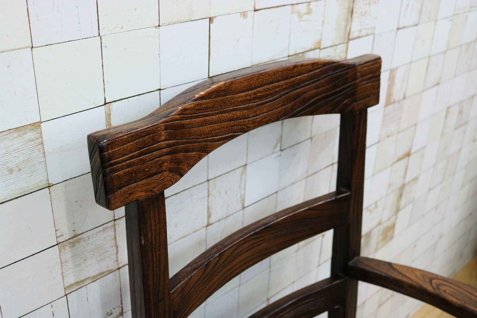 GMIS291B○アジアンリゾート ヴィンテージ ウッドチェア アームチェア ダイニングチェア 椅子 和モダン 民藝風 レトロ チェア