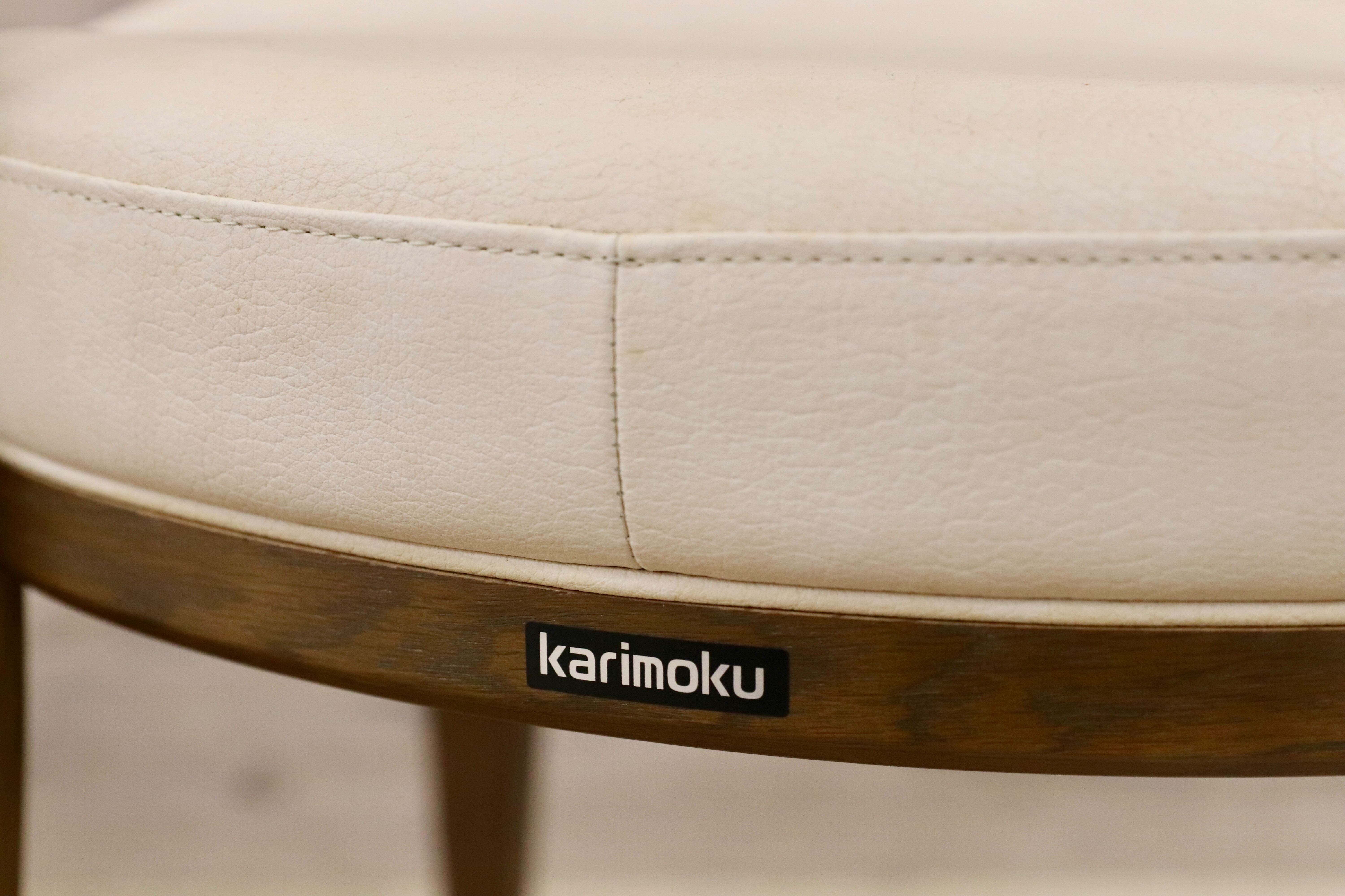 GMGN185○karimoku / カリモク ダイニングチェア 椅子 合皮 オーク材 国産家具 スタイリッシュ モダン 展示品