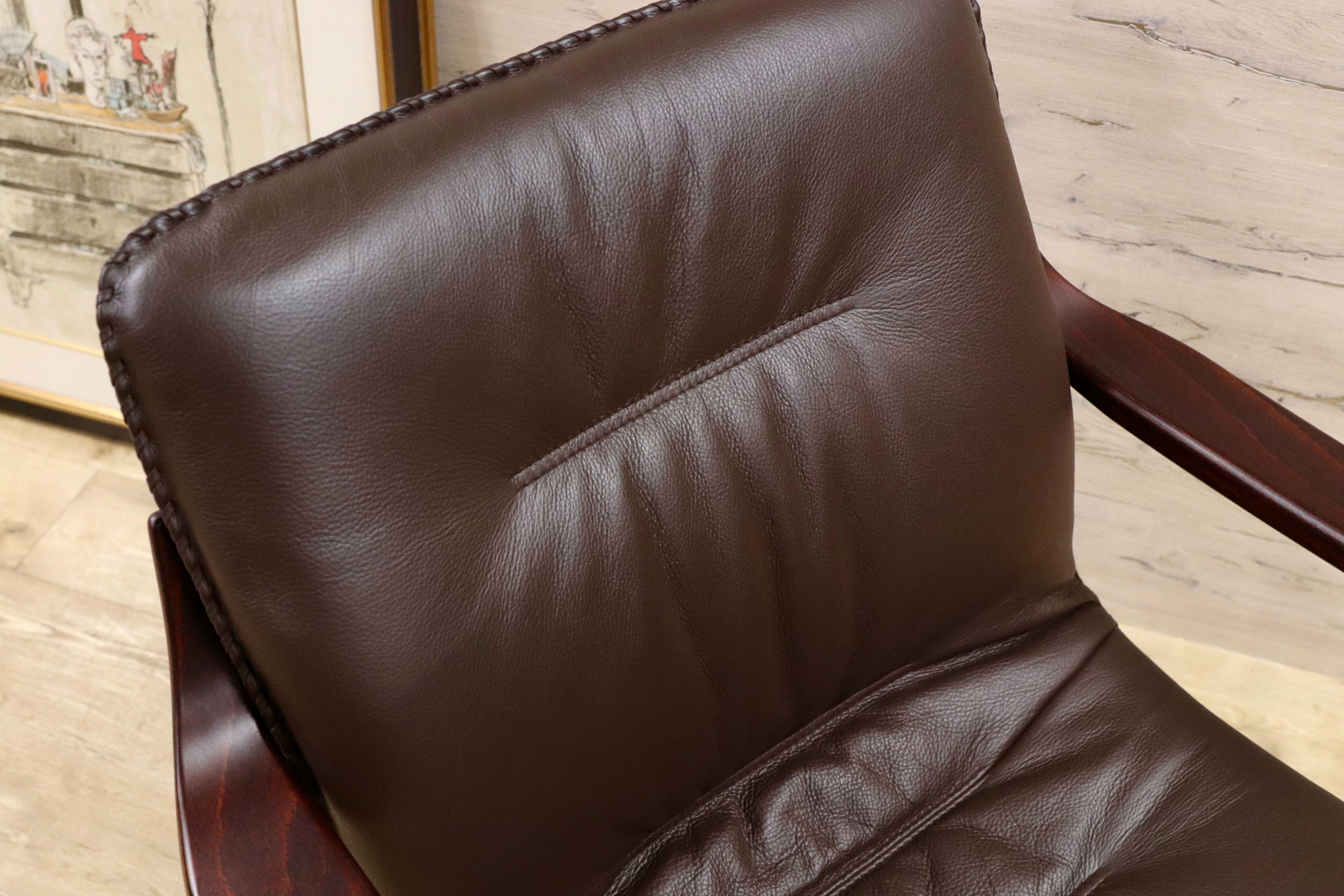 GMGH452○BERG Furniture / ベルグファニチャー 1人掛けソファ ラウンジチェア 本革 ローズウッド 北欧デンマーク 定価約34万