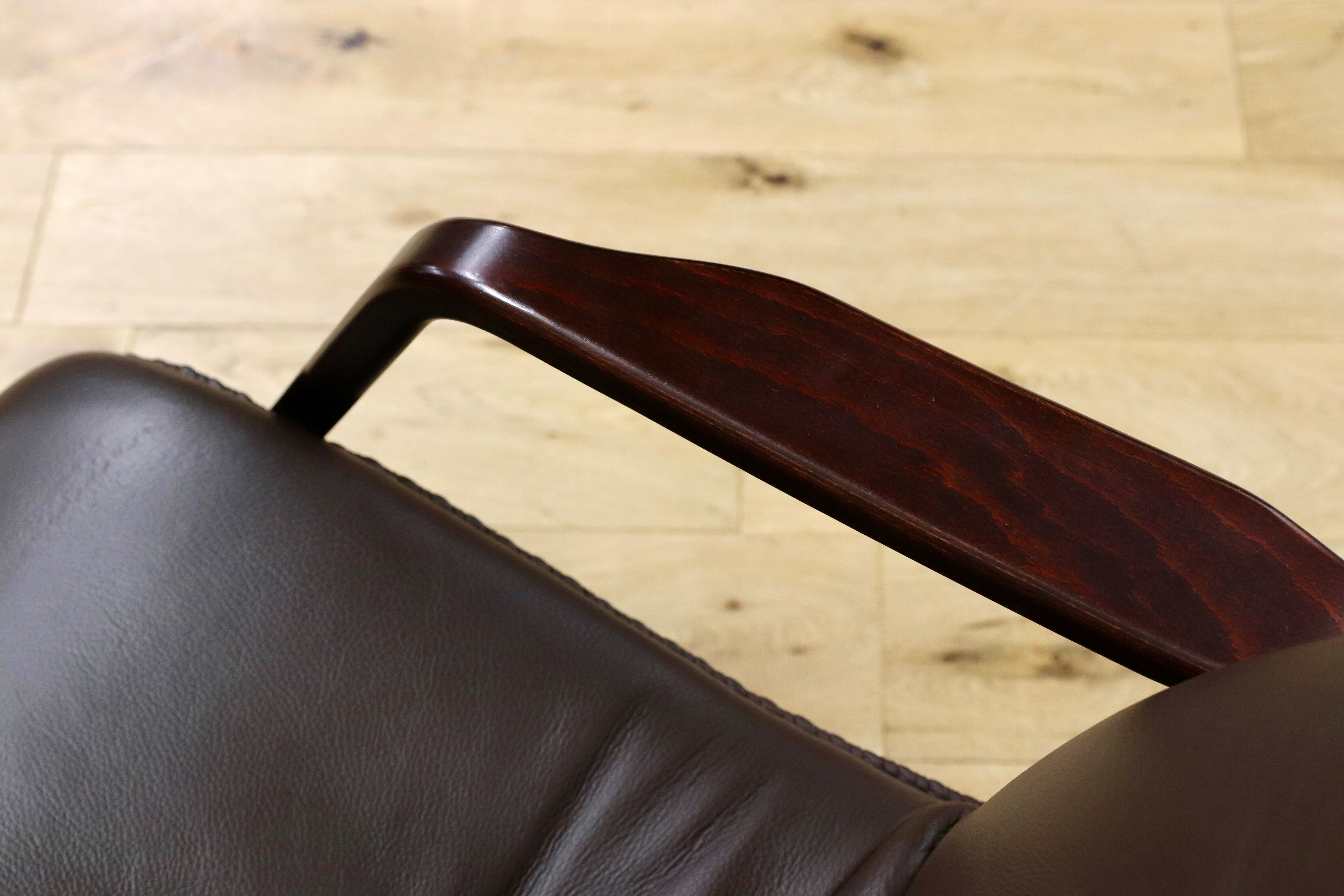 GMGH452○BERG Furniture / ベルグファニチャー 1人掛けソファ ラウンジチェア 本革 ローズウッド 北欧デンマーク 定価約34万