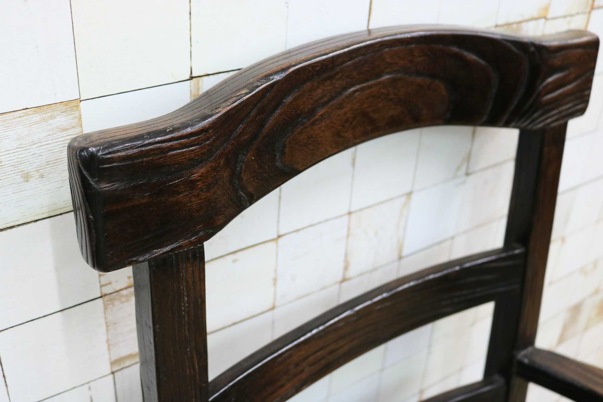 GMIS291C○アジアンリゾート ヴィンテージ ウッドチェア アームチェア ダイニングチェア 椅子 和モダン 民藝風 レトロ チェア