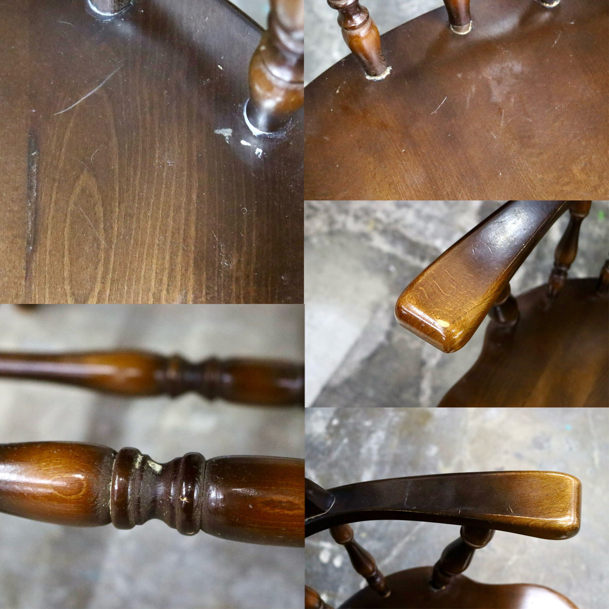 GMJH378C○飛騨産業 / HIDA キツツキ ウィンザーチェア ダイニングチェア アームチェア 椅子 2脚セット カントリー レトロ 無垢 国産家具