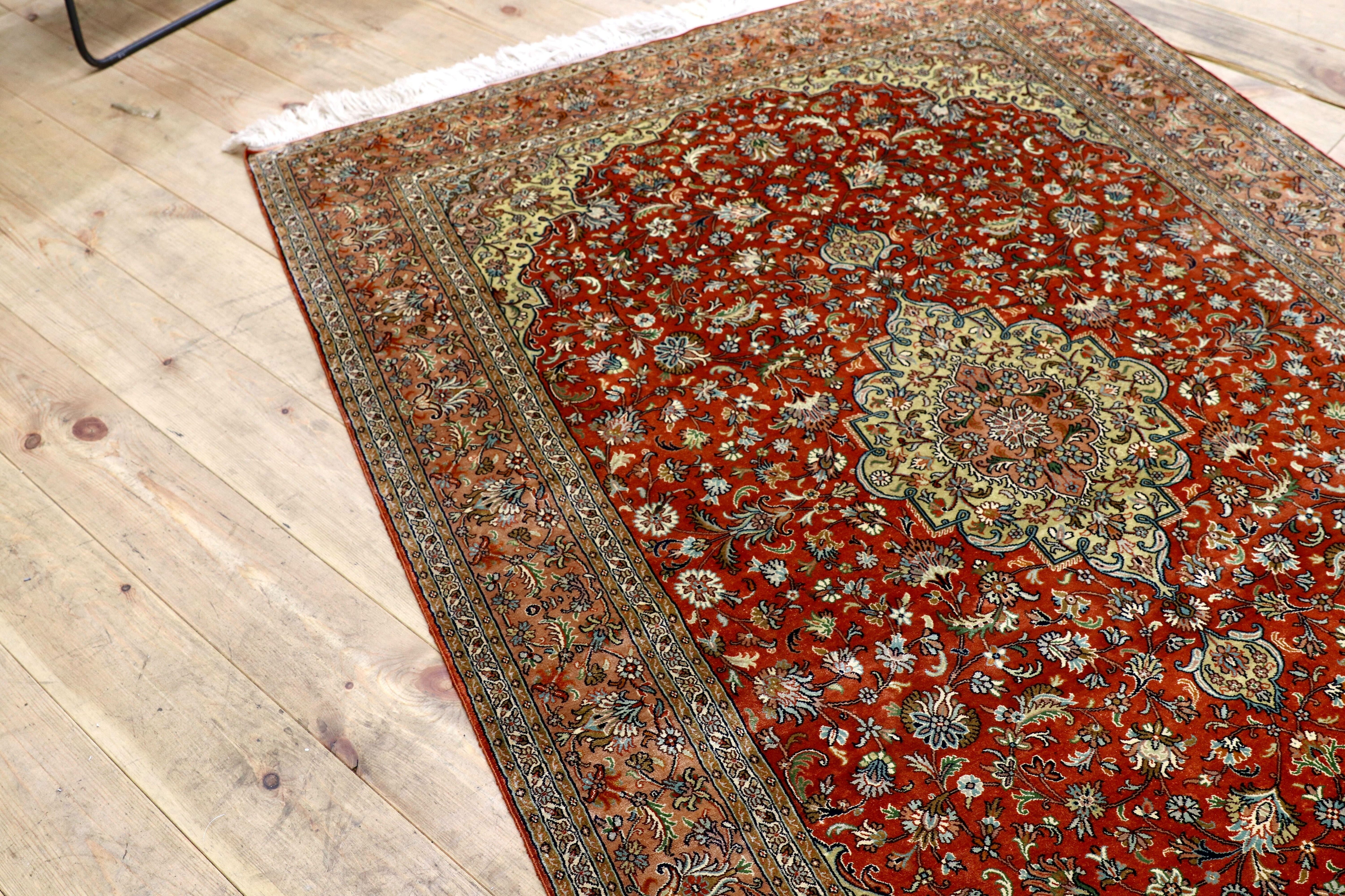 GMIK847M○ペルシャ絨毯 手織り ラグ カーペット ヴィンテージ インテリア