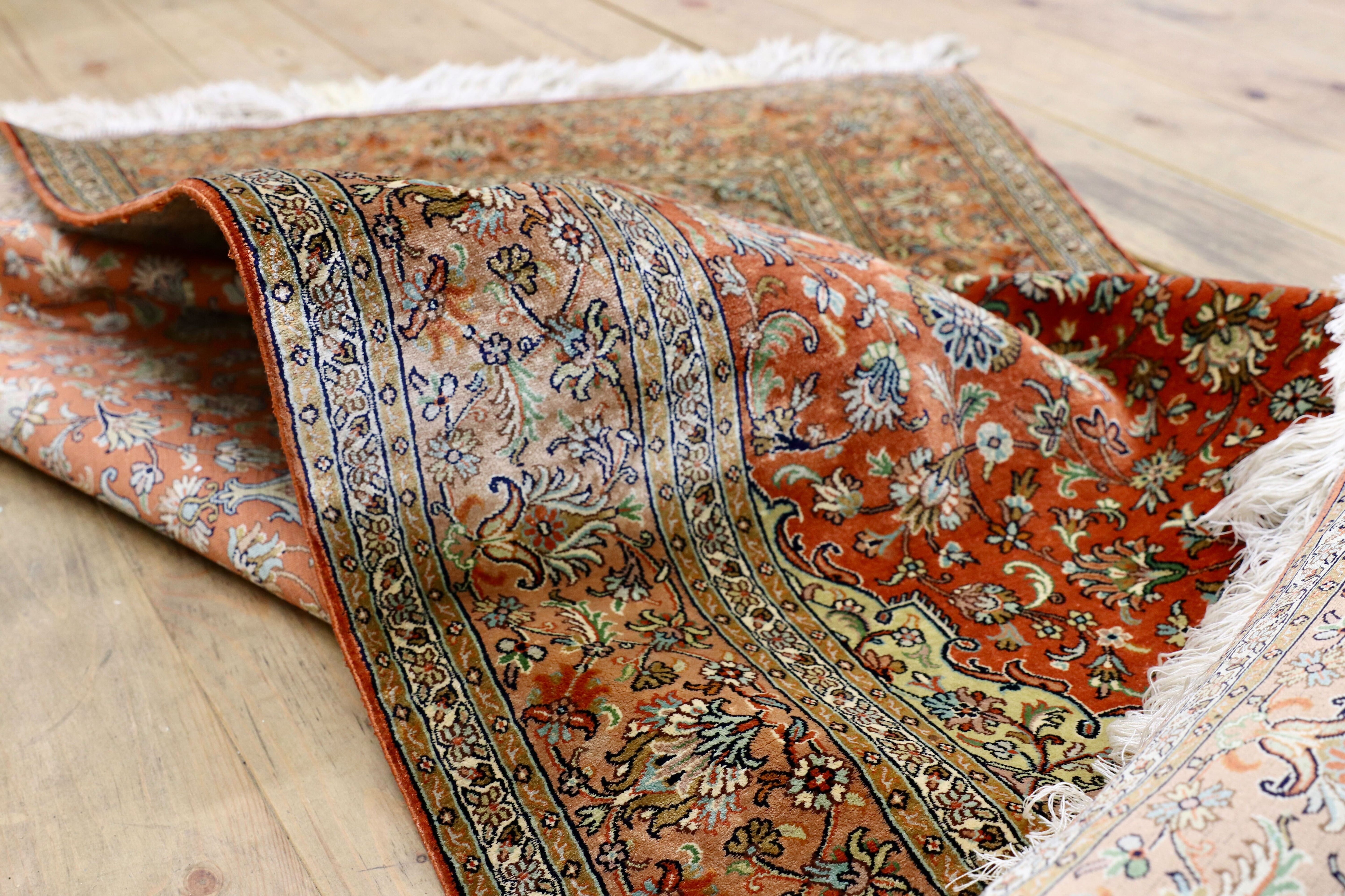 GMIK847M○ペルシャ絨毯 手織り ラグ カーペット ヴィンテージ インテリア