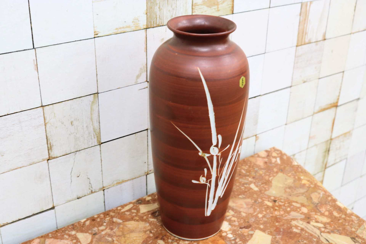 GMJS271G◯金鳳焼 花瓶 花器 飾壺 生け花 華道具 白彫り 陶器 置物 和風 レトロ インテリア 伝統工芸