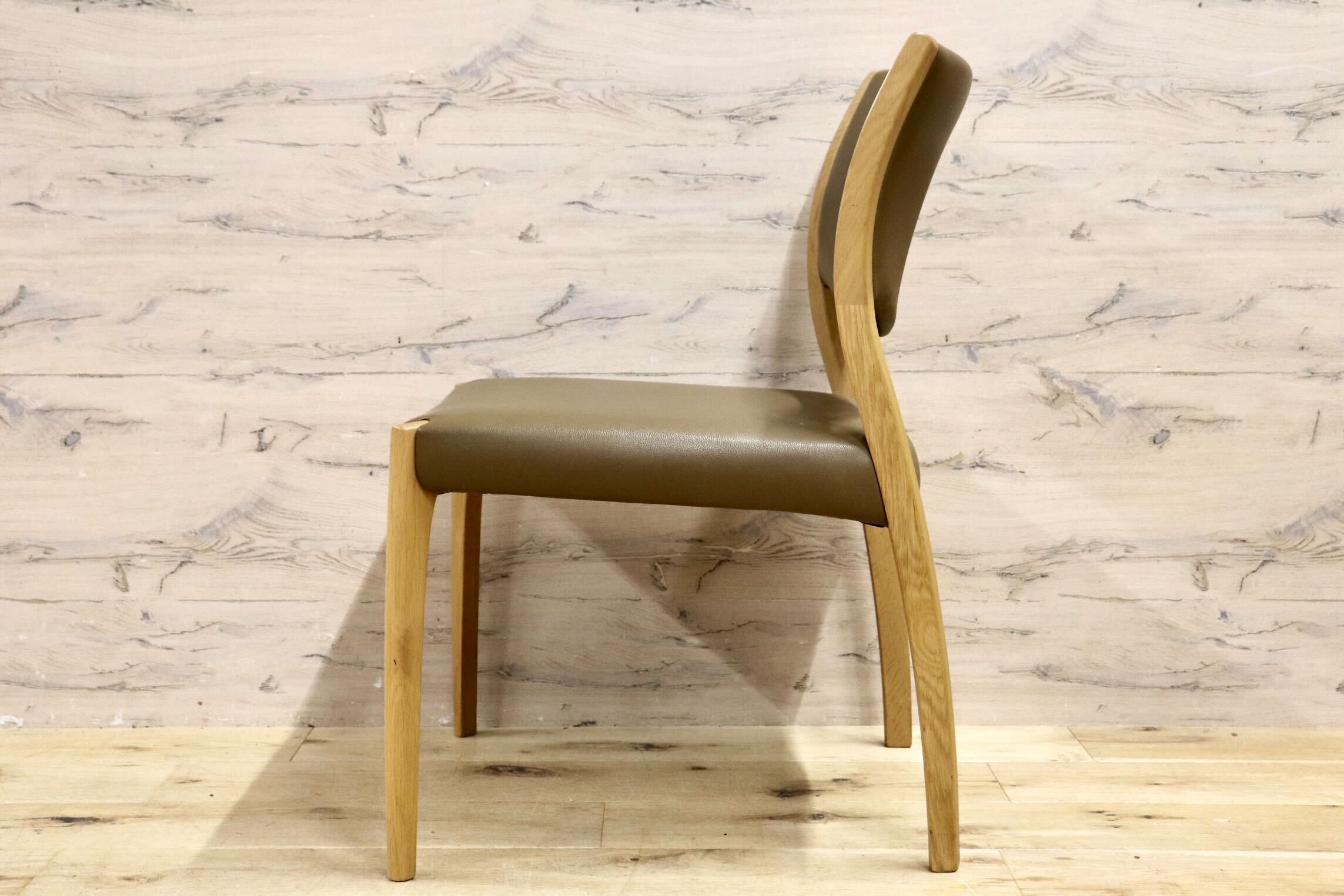 GMIK641C○浜本工芸 / HAMAMOTO ダイニングチェア 椅子 楢材 無垢 合皮 ナチュラル モダン