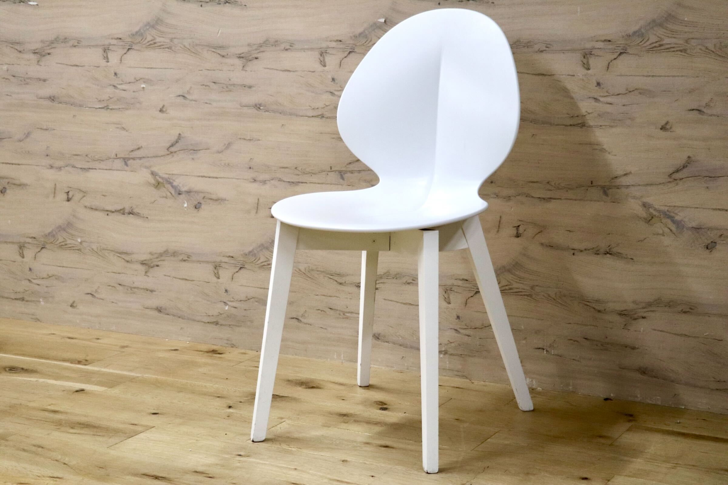 GMJH105B○Calligaris / カリガリス BASIL W バジル ウッド ダイニングチェア 食卓椅子 椅子 ホワイト イタリア 木製脚 モダン