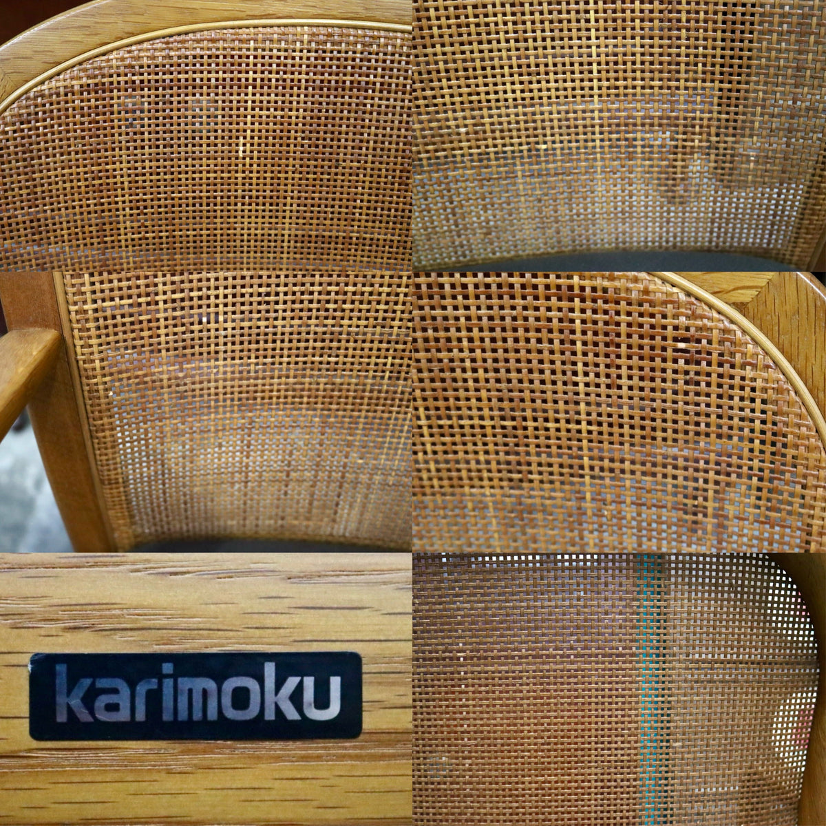 GMJH301N○karimoku / カリモク ダイニングチェア 食卓椅子 アームチェア 椅子 本革 和モダン レトロ 国産家具