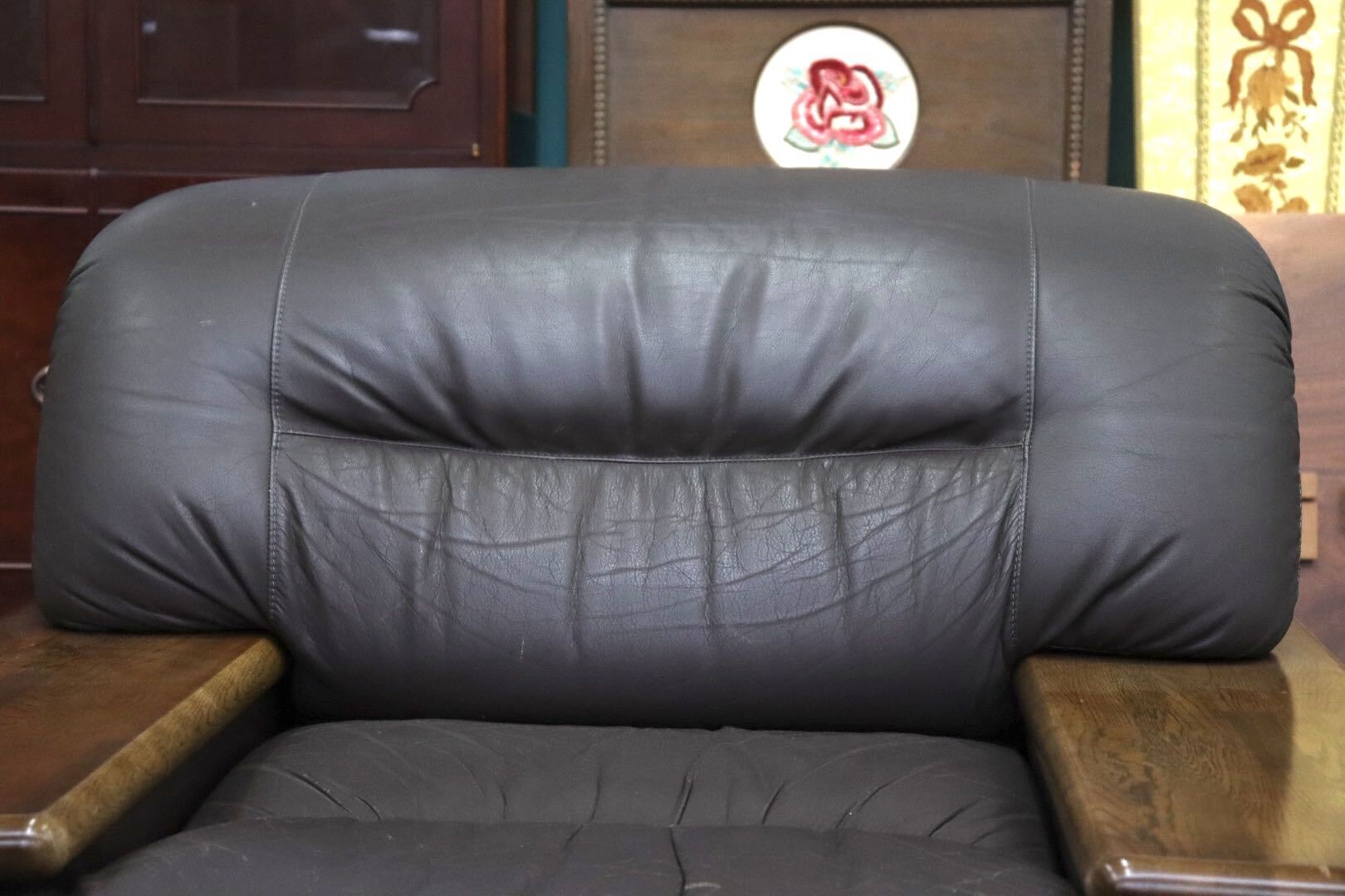 GMJH300J◯maruni / マルニ 1人掛けソファ シングルソファ ラウンジチェア 本革 応接 オールドマルニ ヴィンテージ 国産家具