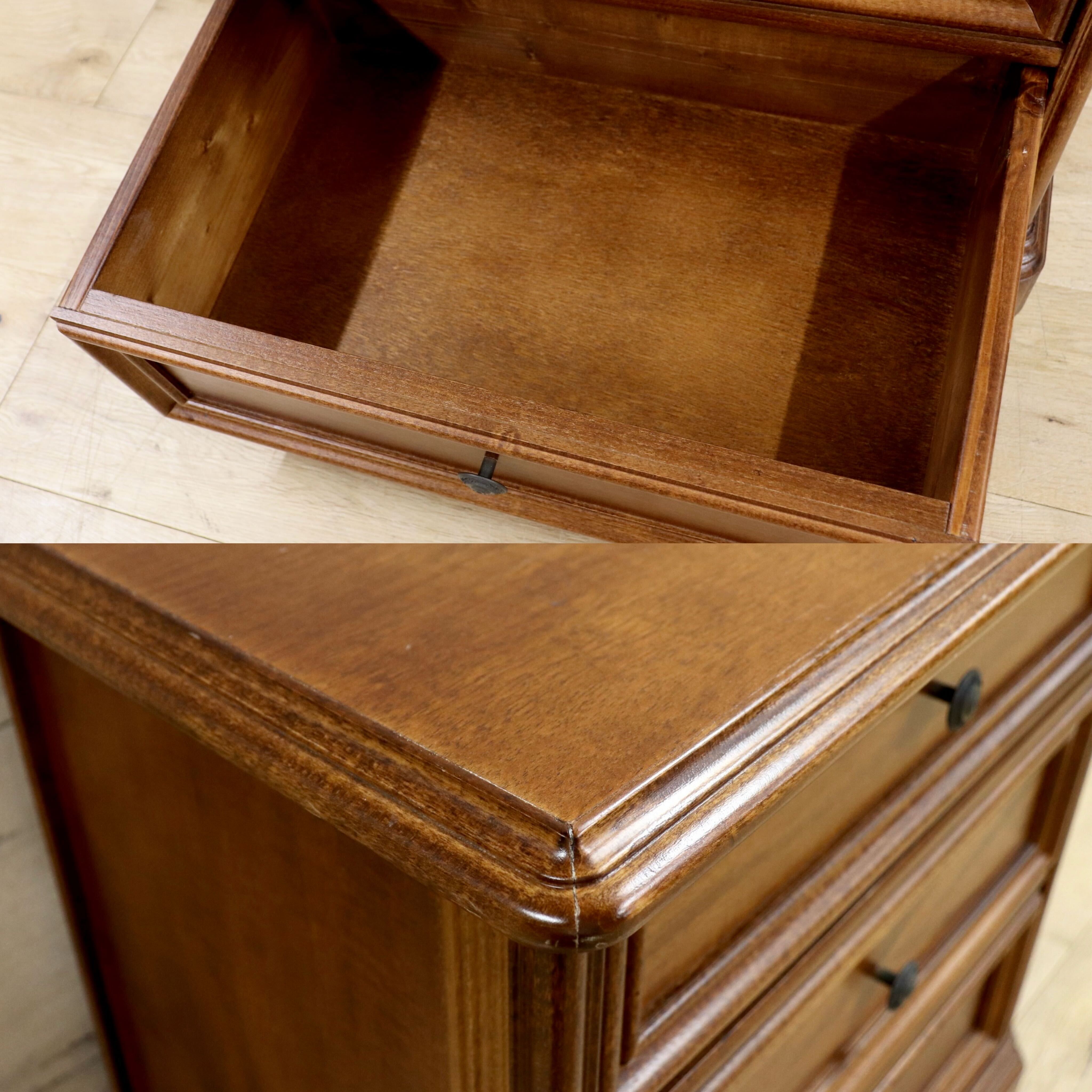 GMIH270○西洋 アンティーク 3段チェスト サイドチェスト ナイトテーブル 収納家具 木製 ヨーロピアン クラシック