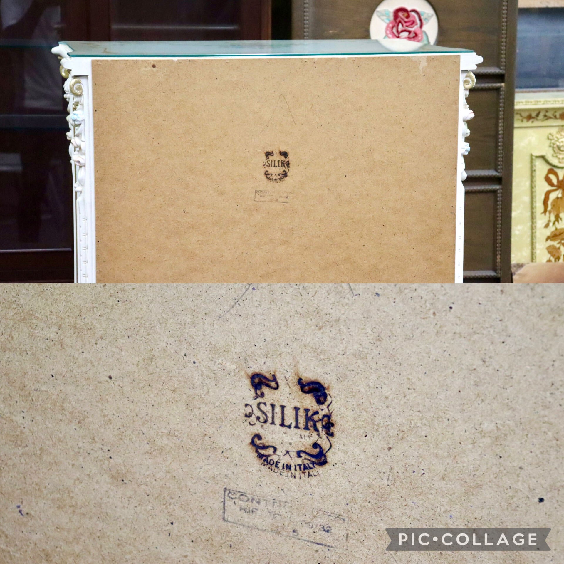 GMJS258◯SILIK / シリック ガラスキャビネット キュリオケース 飾り棚 ロココ調 イタリア最高峰 カップボード アイボリー 約120万 美品