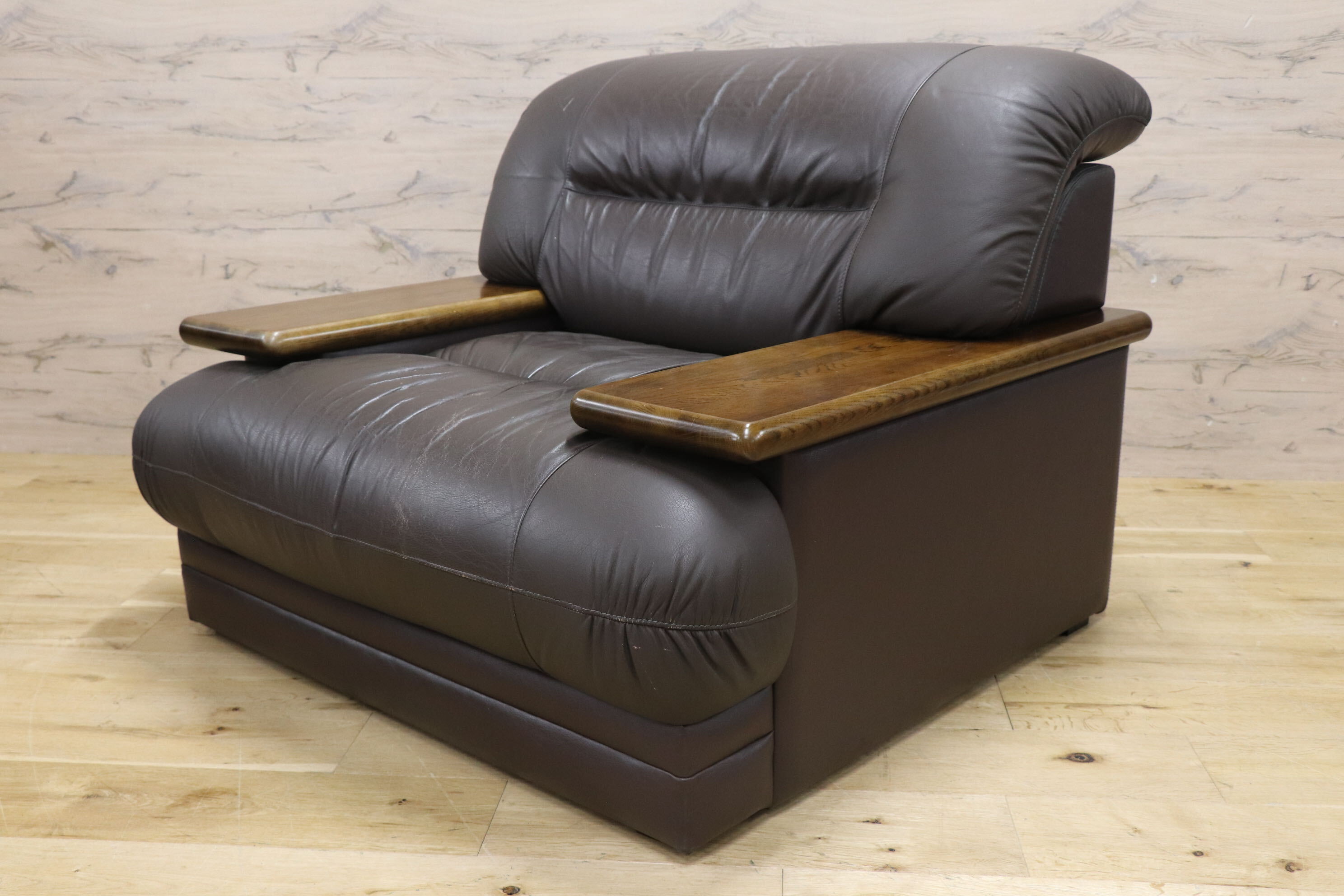 GMJH300C○maruni / マルニ 1人掛けソファ シングルソファ 1pソファ レザー モダン ヴィンテージ レトロ 国産家具