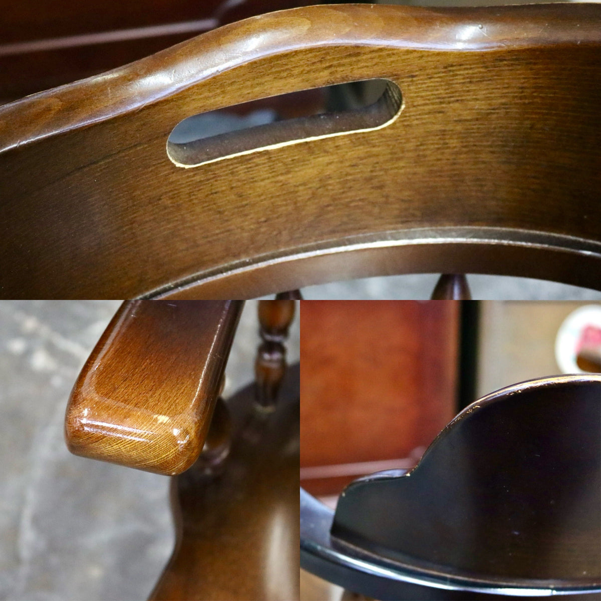 GMJH378D○飛騨産業 / HIDA キツツキ ウィンザーチェア ダイニングチェア アームチェア 椅子 カントリー レトロ 無垢 国産家具