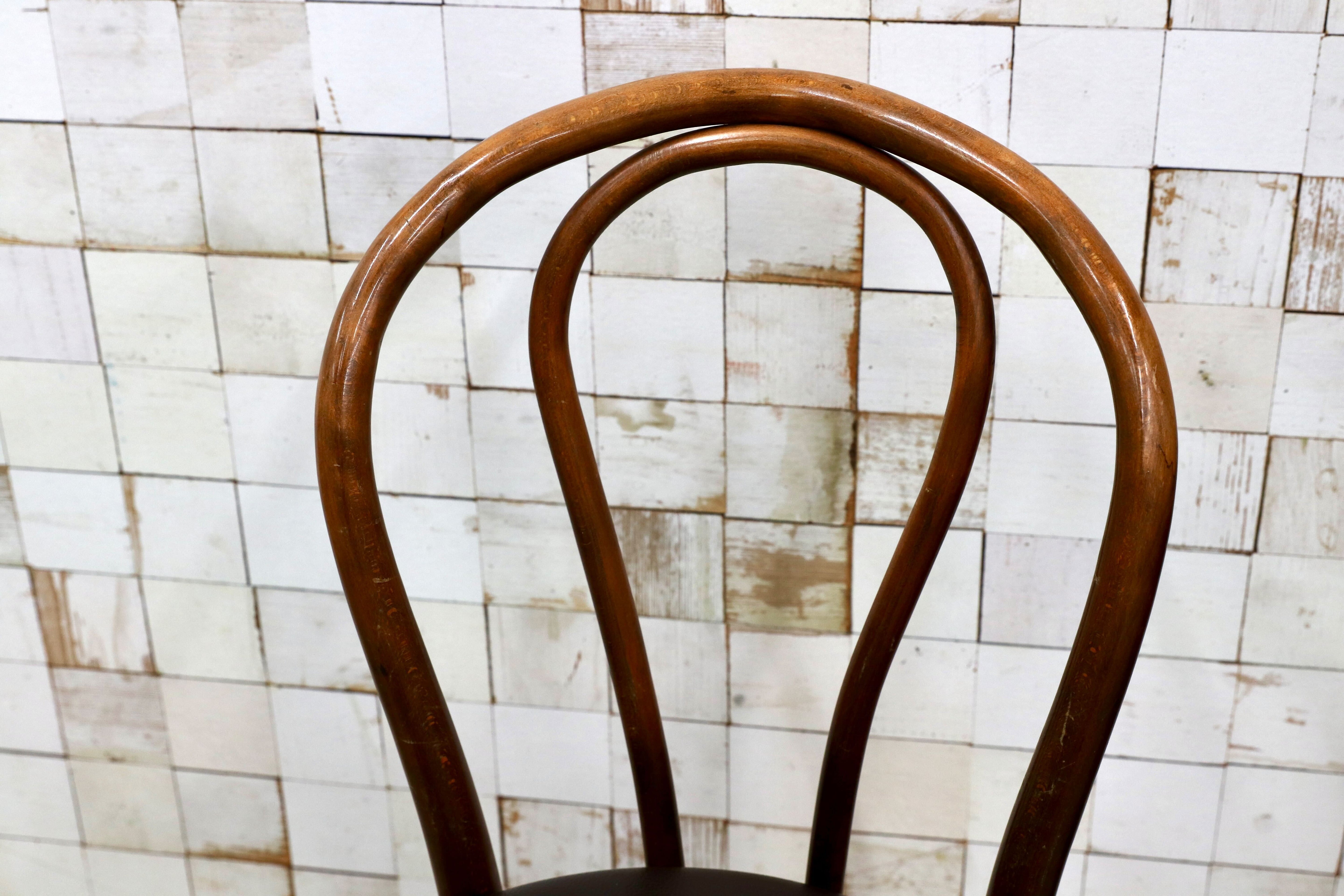 GMIH421E○maruni / マルニ オールド ヴィンテージ ベントウッドチェア ルーマニア製 曲木 アンティーク 合皮 ブナ材 稀少