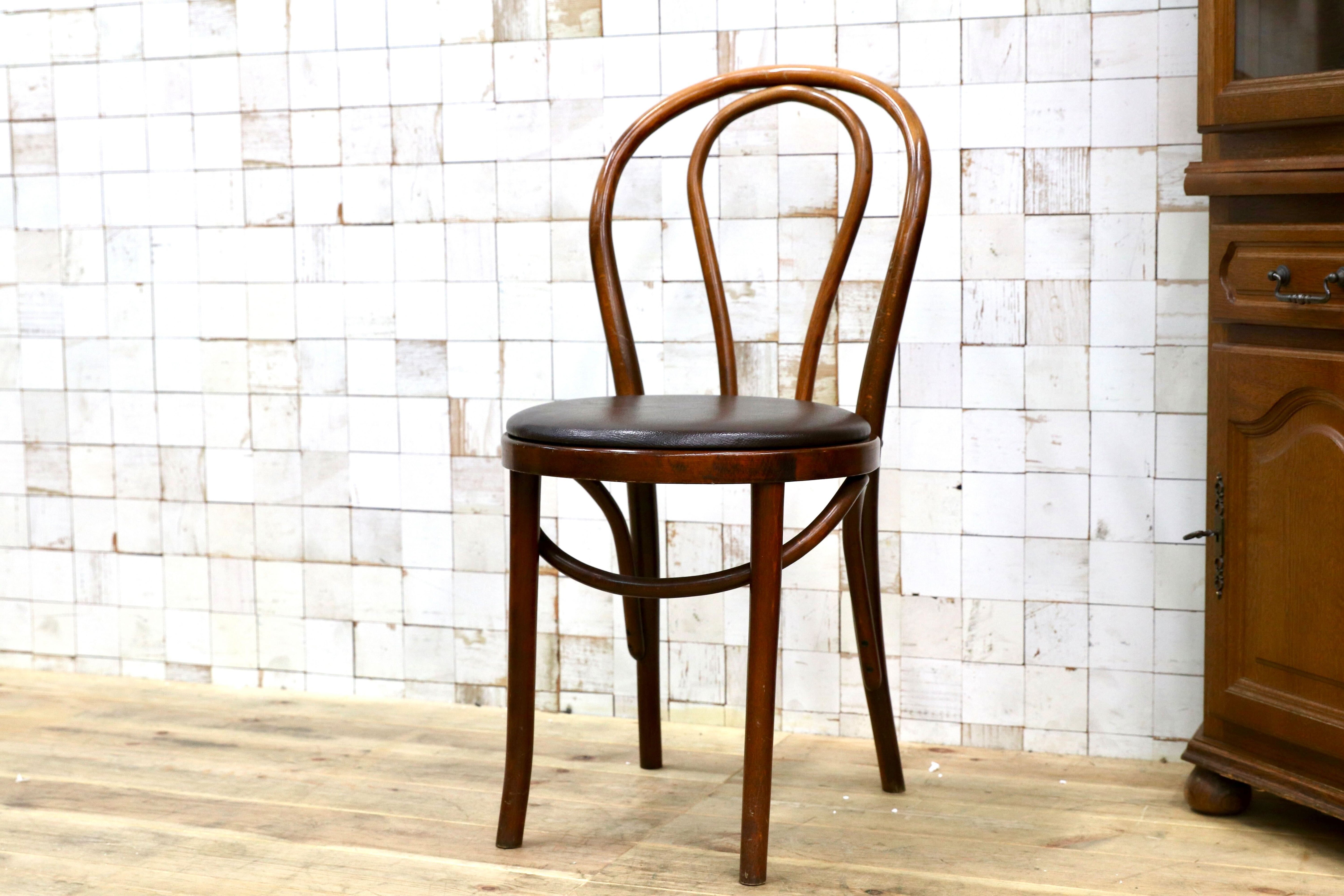 GMIH421F○maruni / マルニ オールド ヴィンテージ ベントウッドチェア ルーマニア製 曲木 アンティーク 合皮 ブナ材 稀少