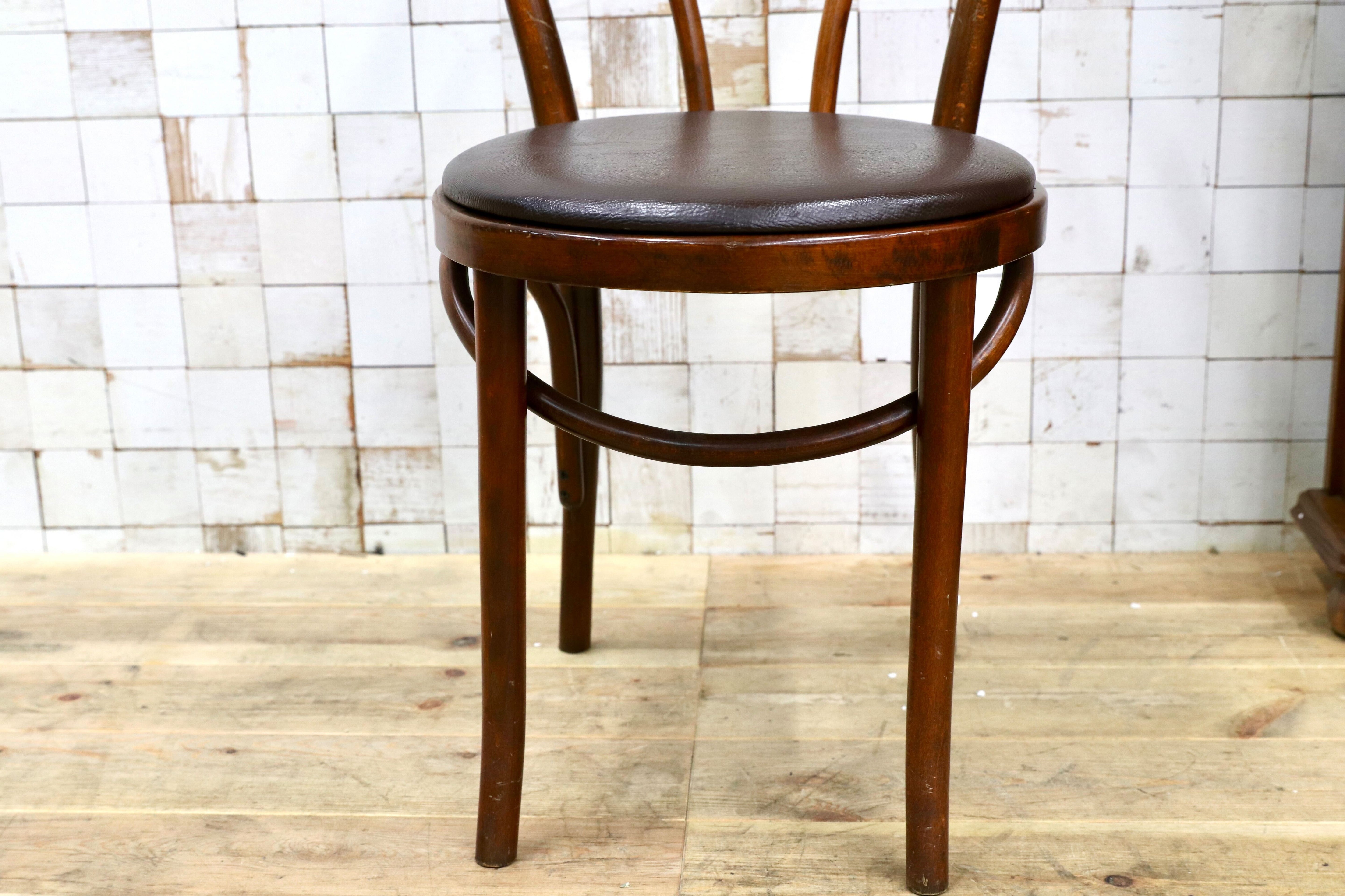 GMIH421F○maruni / マルニ オールド ヴィンテージ ベントウッドチェア ルーマニア製 曲木 アンティーク 合皮 ブナ材 稀少