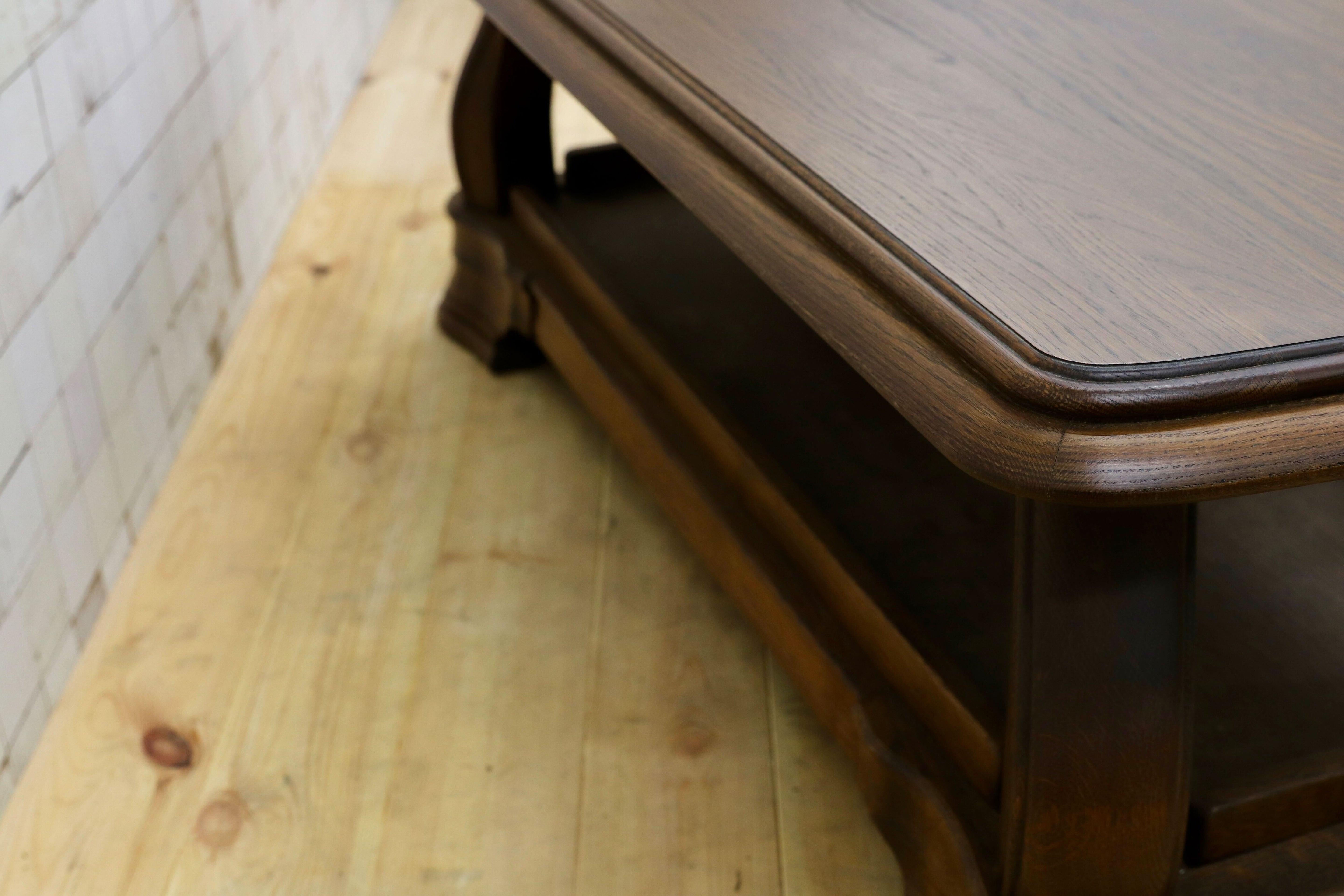 GMHO100○オランダ製 ダッチカントリースタイル センターテーブル リビングテーブル オーク無垢材 カントリー クラシック オールド 応接