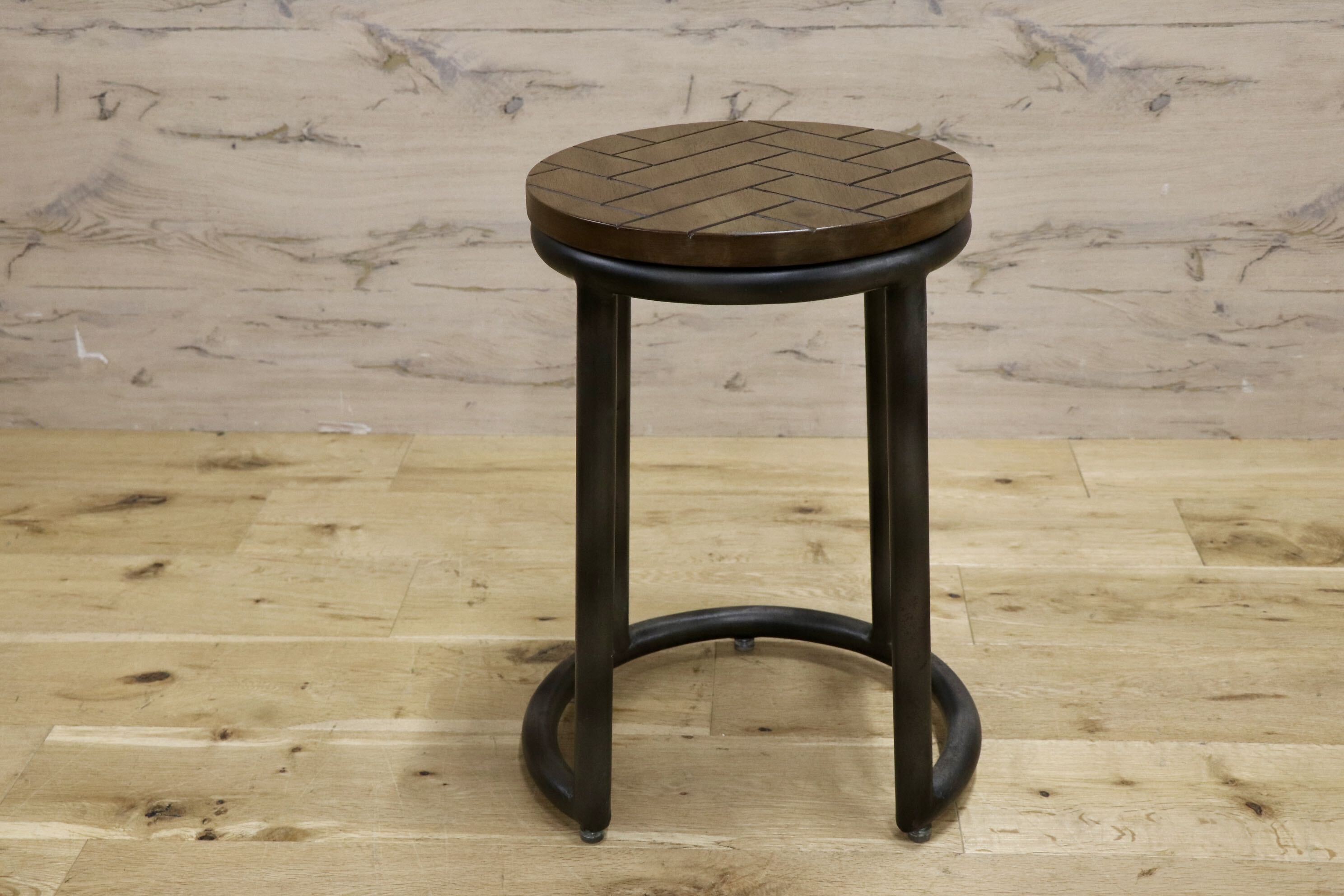 GMJH322○ASPLUND / アスプルンド BOULTON STOOL ボールトンスツール ヘリンボーン柄 サイドテーブル 廃盤 アイアン