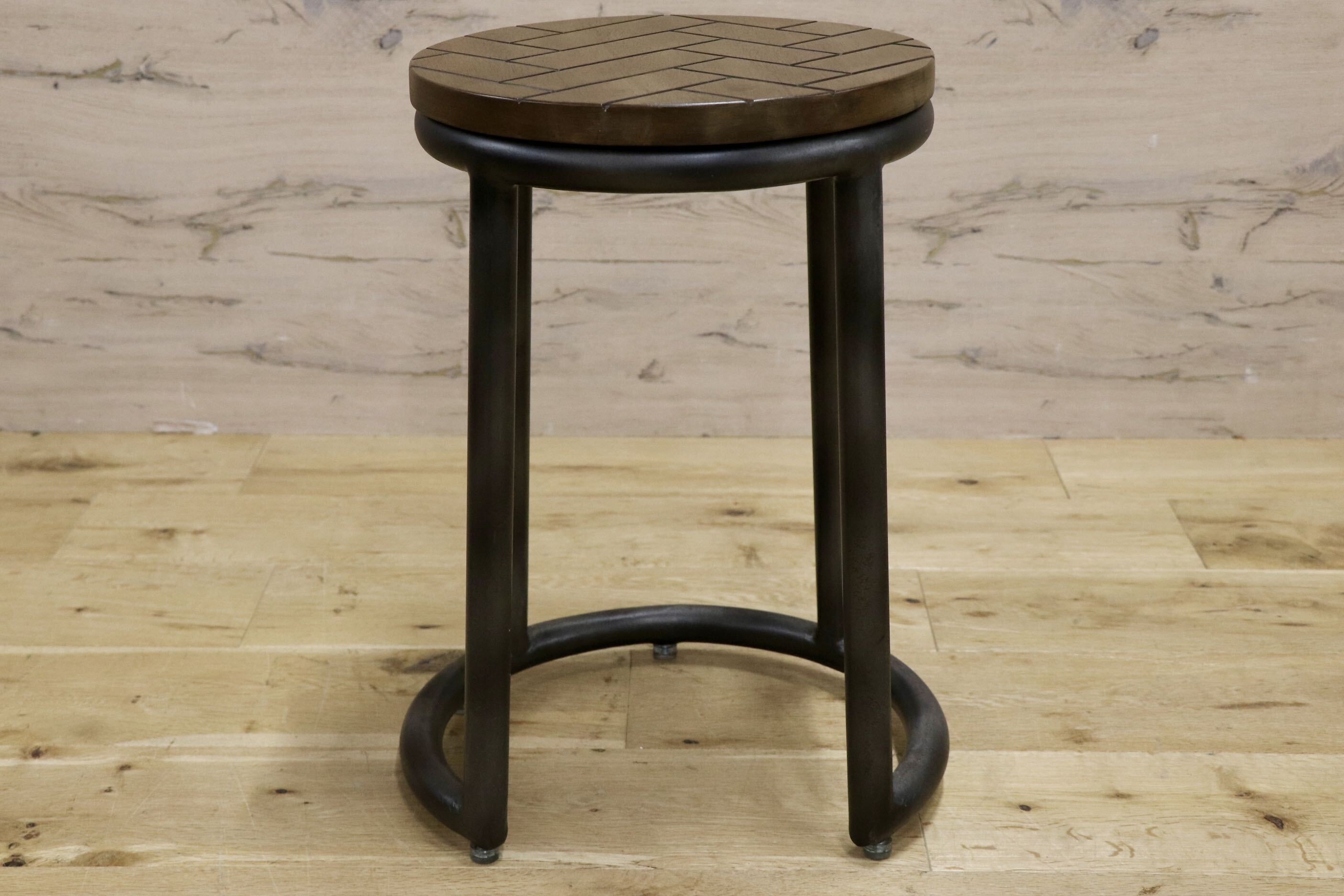 GMJH322○ASPLUND / アスプルンド BOULTON STOOL ボールトンスツール ヘリンボーン柄 サイドテーブル 廃盤 アイアン