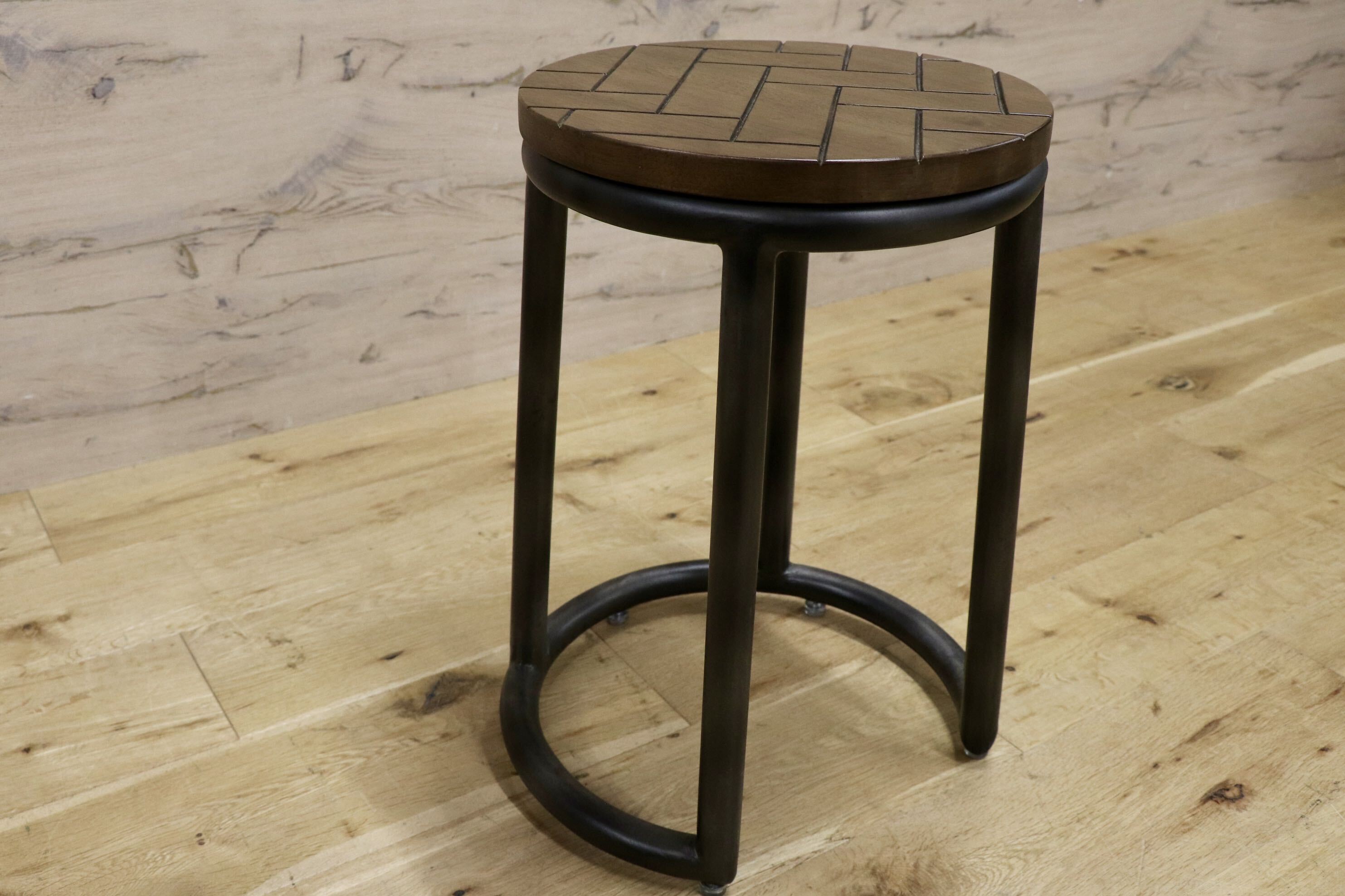 GMJH322○ASPLUND / アスプルンド BOULTON STOOL ボールトンスツール ヘリンボーン柄 サイドテーブル 廃盤 アイアン