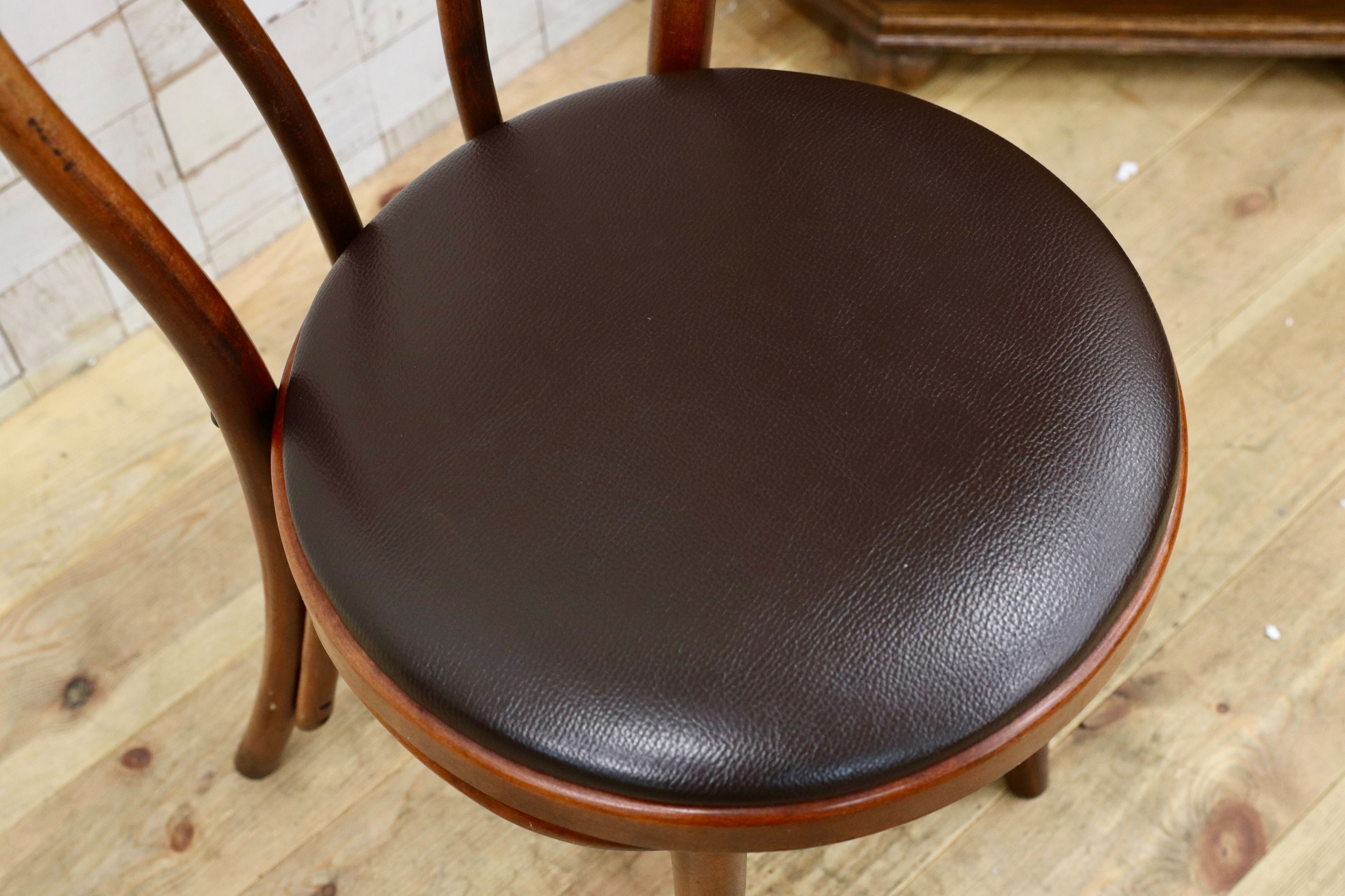 GMIH421J○maruni / マルニ オールド ヴィンテージ ベントウッドチェア ルーマニア製 曲木 アンティーク 合皮 ブナ材 稀少