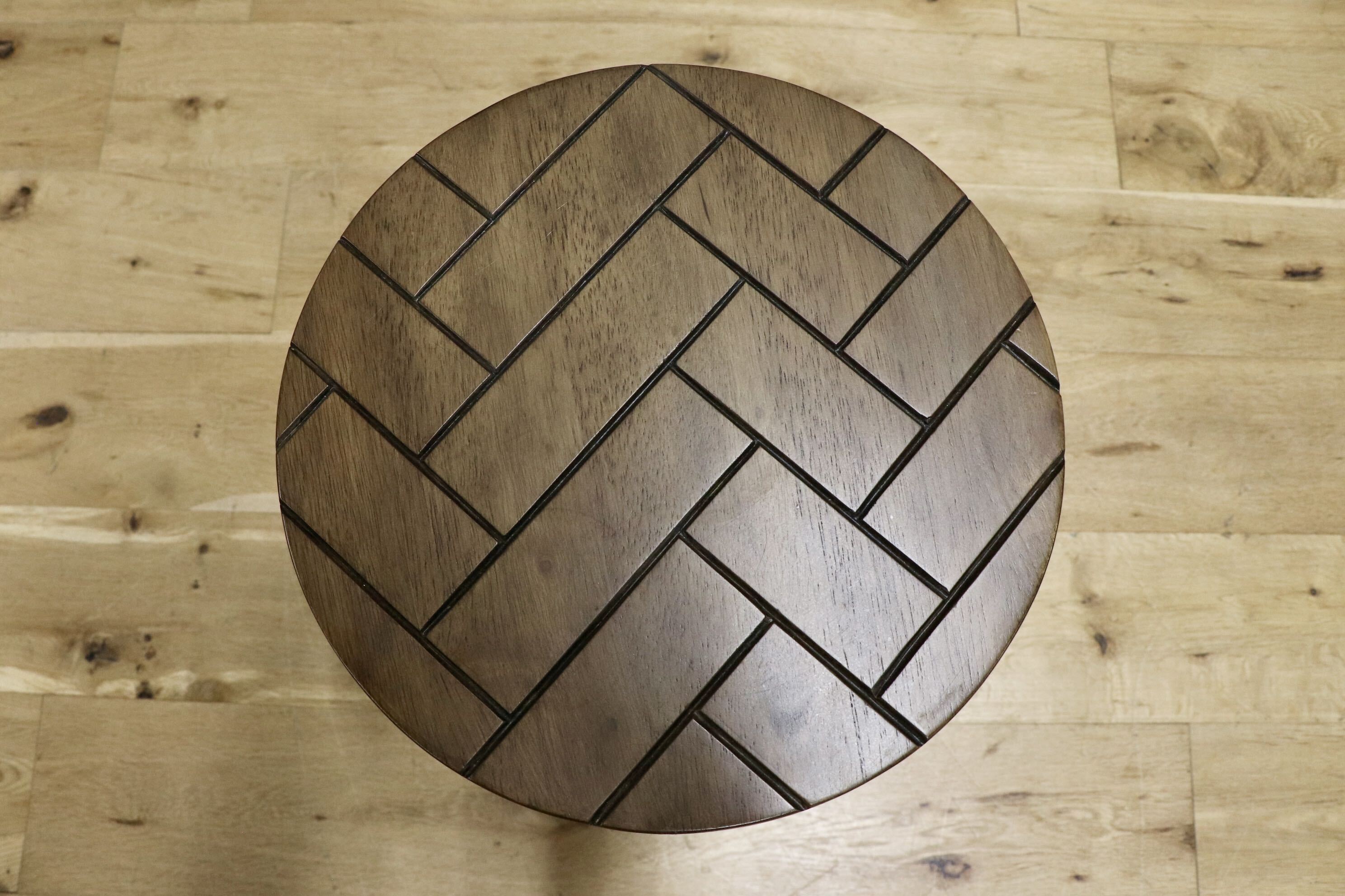 GMJH322○ASPLUND / アスプルンド BOULTON STOOL ボールトンスツール ヘリンボーン柄 サイドテーブル 廃盤 アイアン